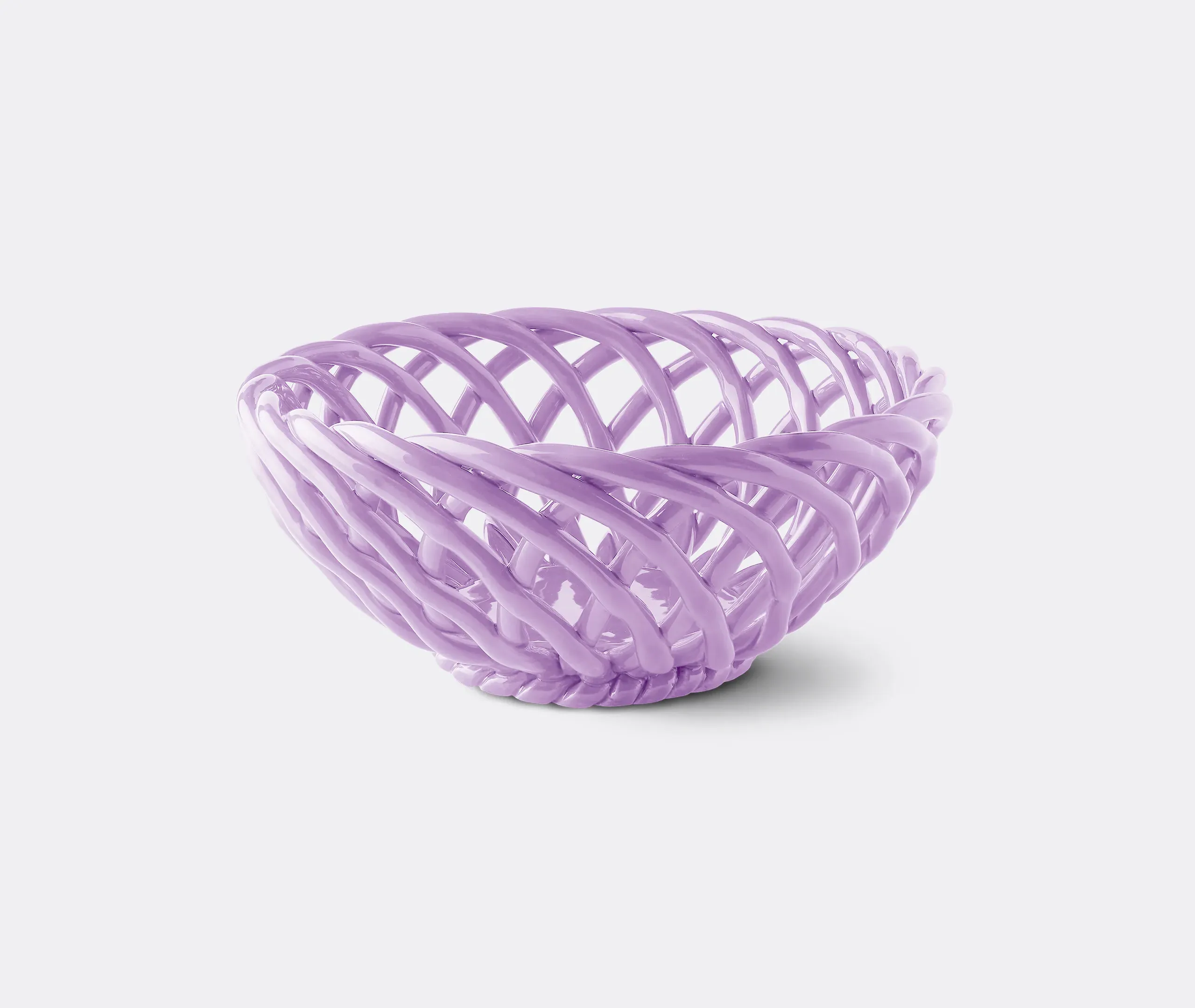 Sicilia Large Ceramic Basket - Lilac