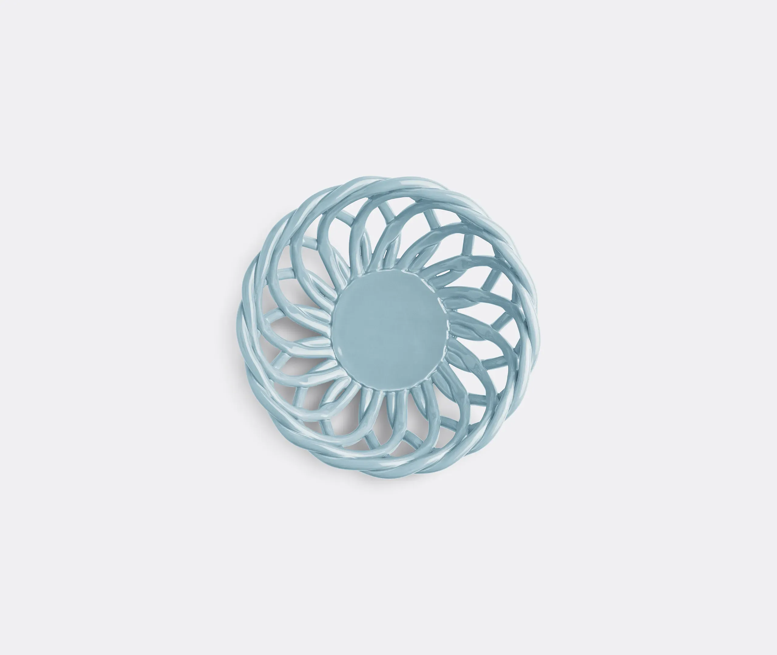 Sicilia Small Ceramic Basket - Light Blue alternate view