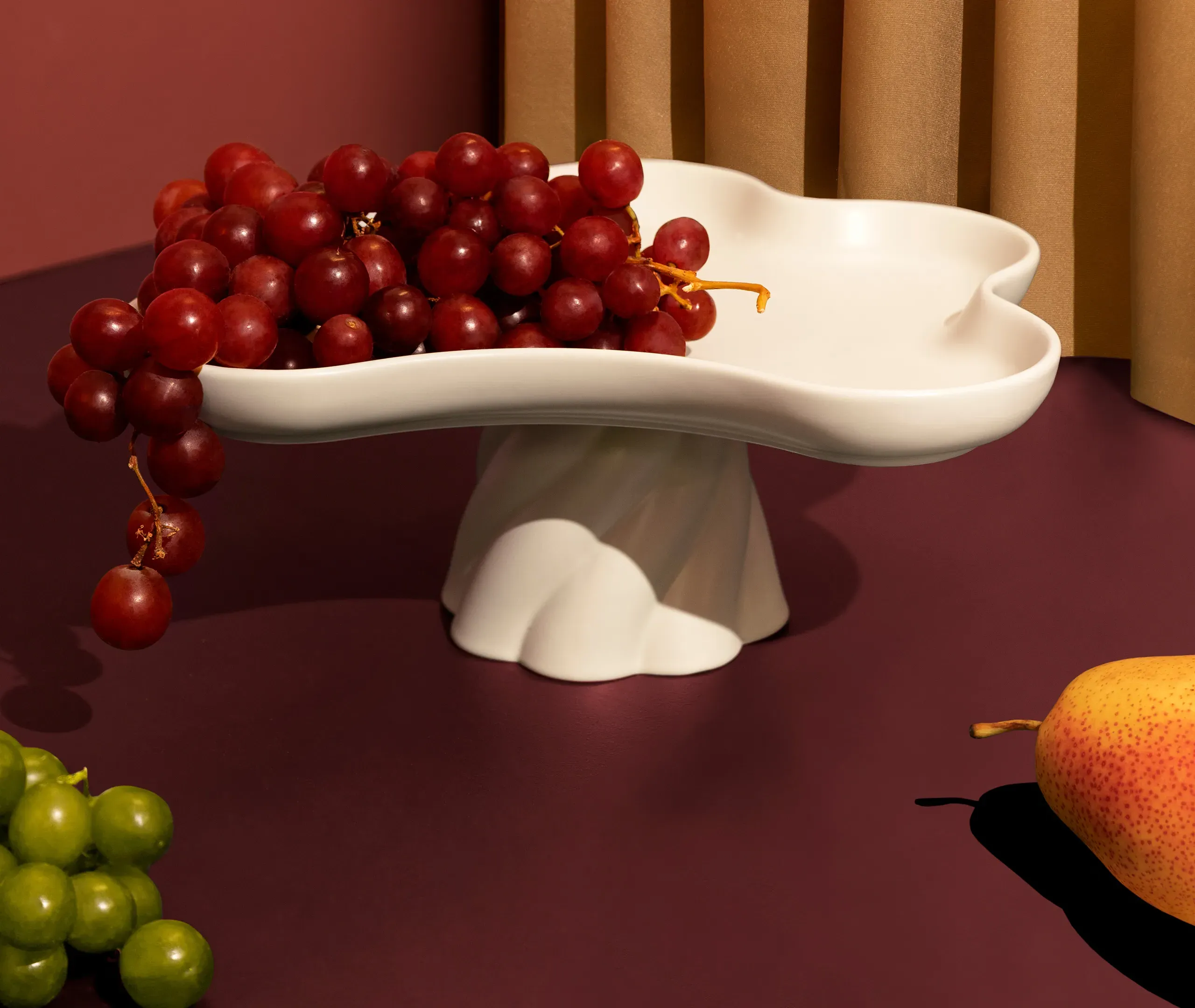 Templo High Tray - Ivory, Stoneware