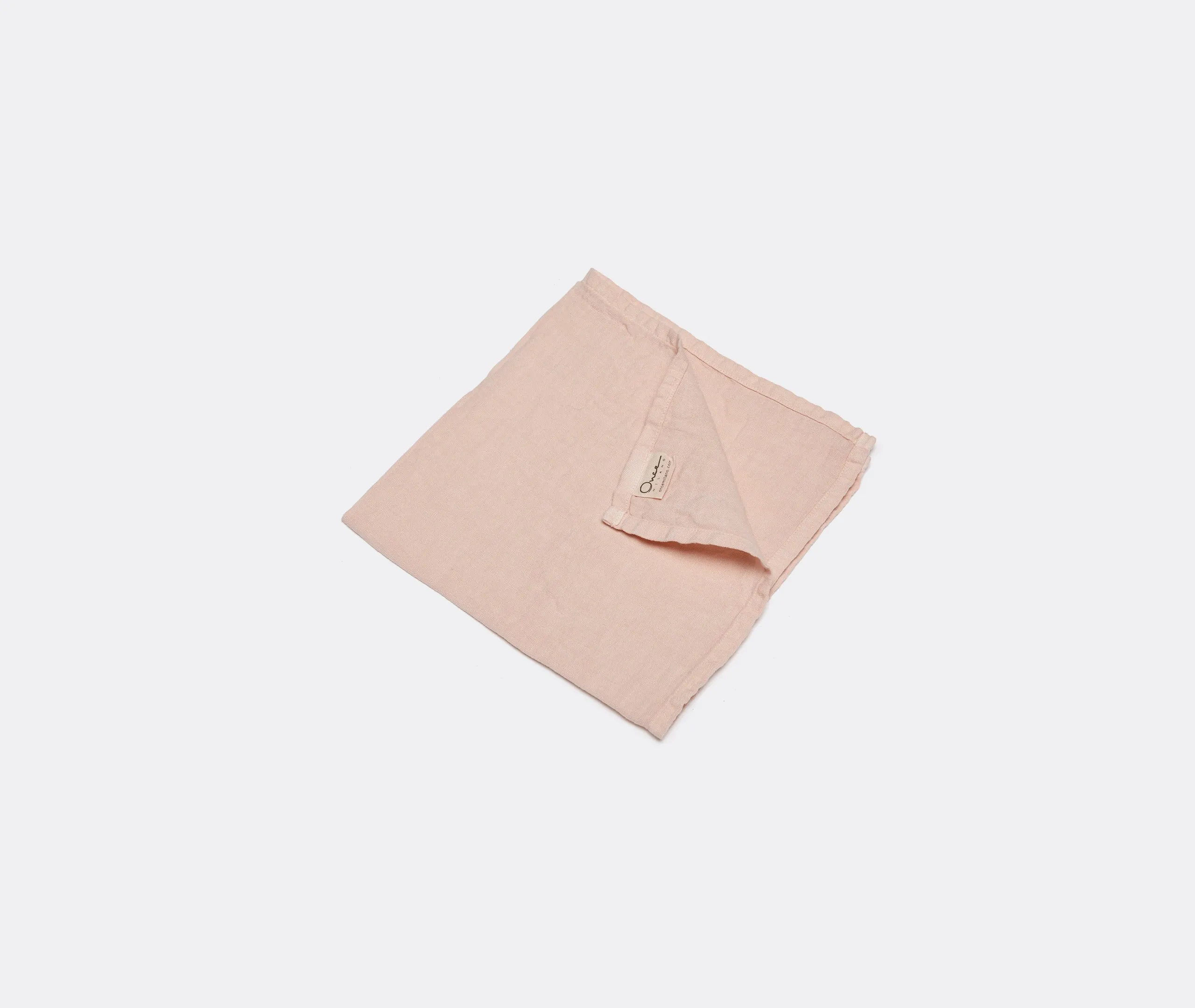 4-Piece Napkin Set with Rolled Hem - Pink, Linen