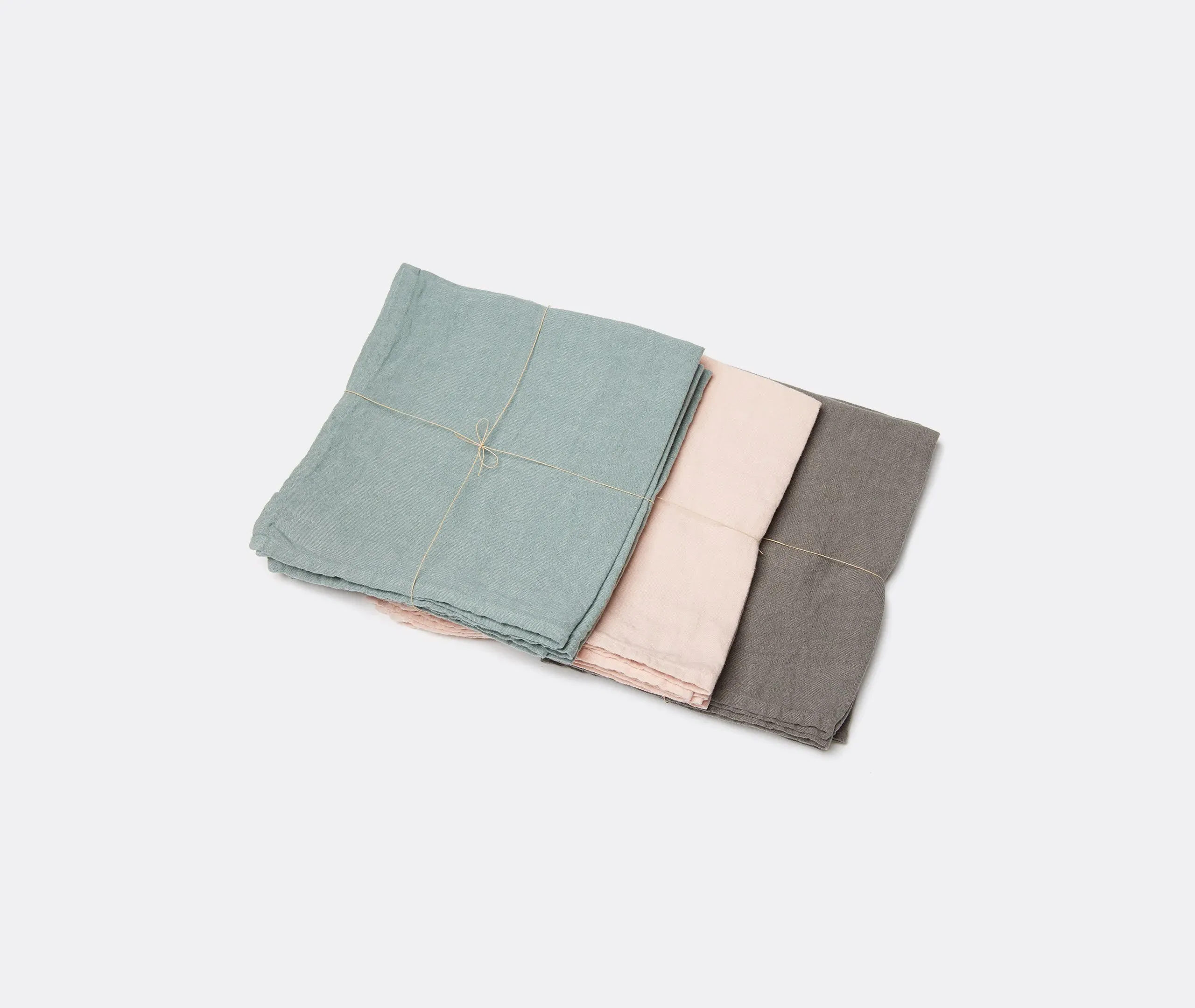 4-Piece Napkin Set with Rolled Hem - Pink, Linen
