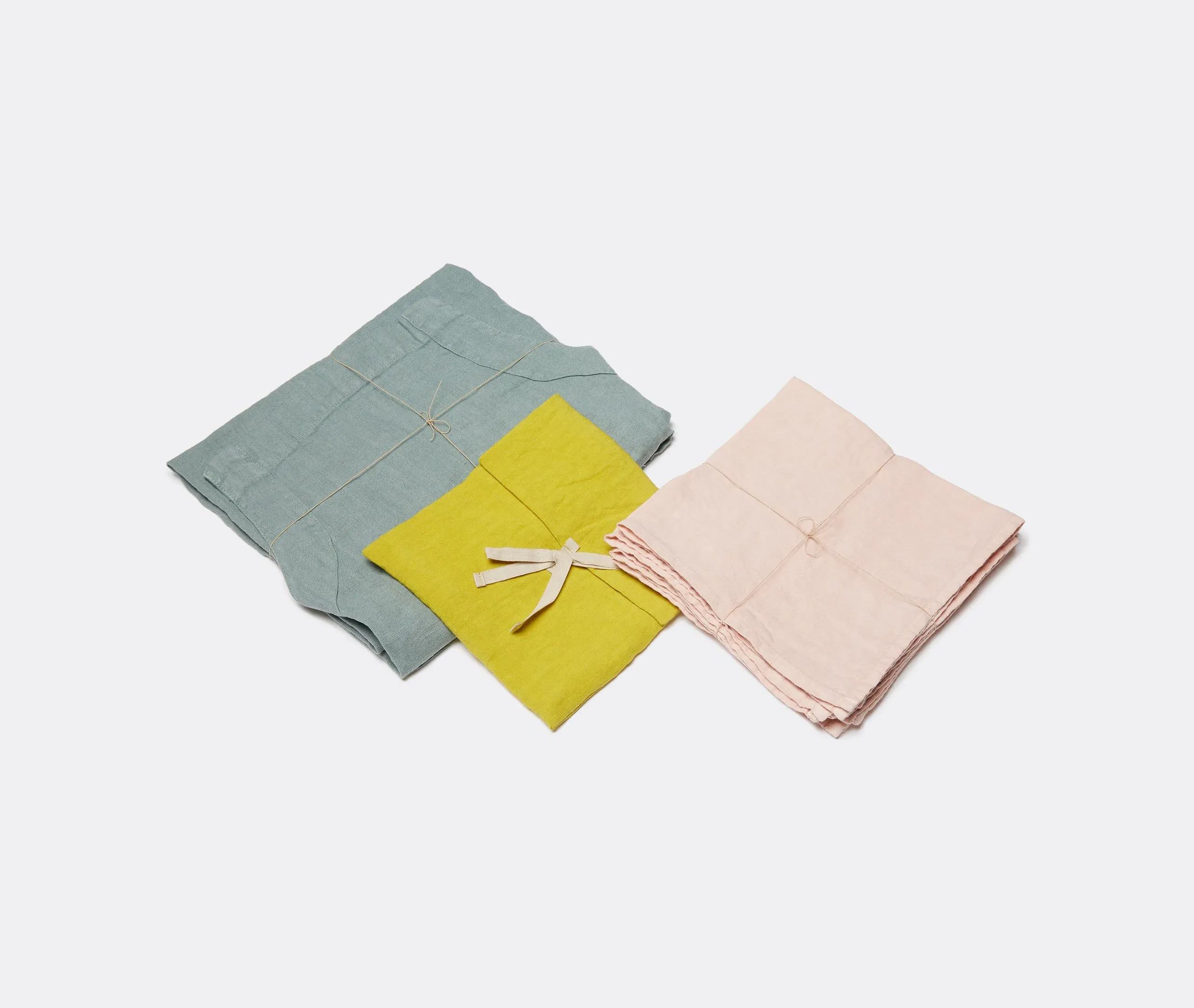 4-Piece Napkin Set with Rolled Hem - Pink, Linen