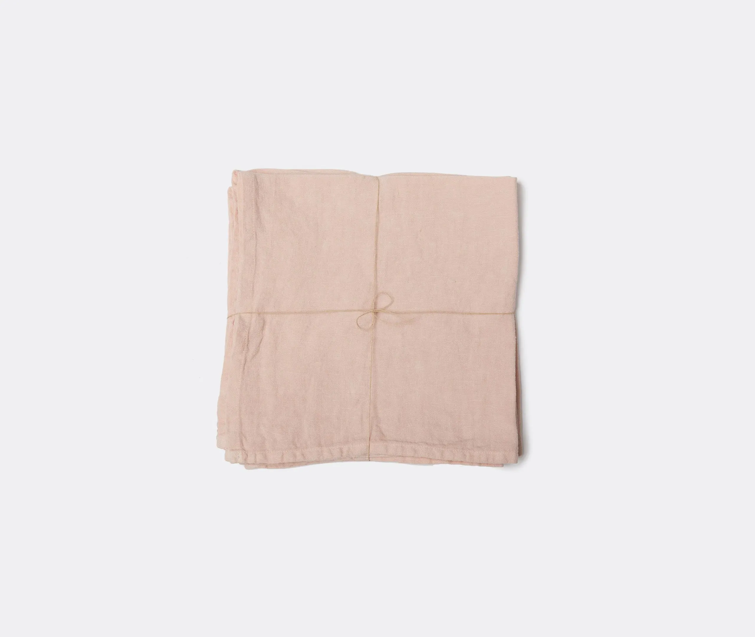 4-Piece Napkin Set with Rolled Hem - Pink, Linen image