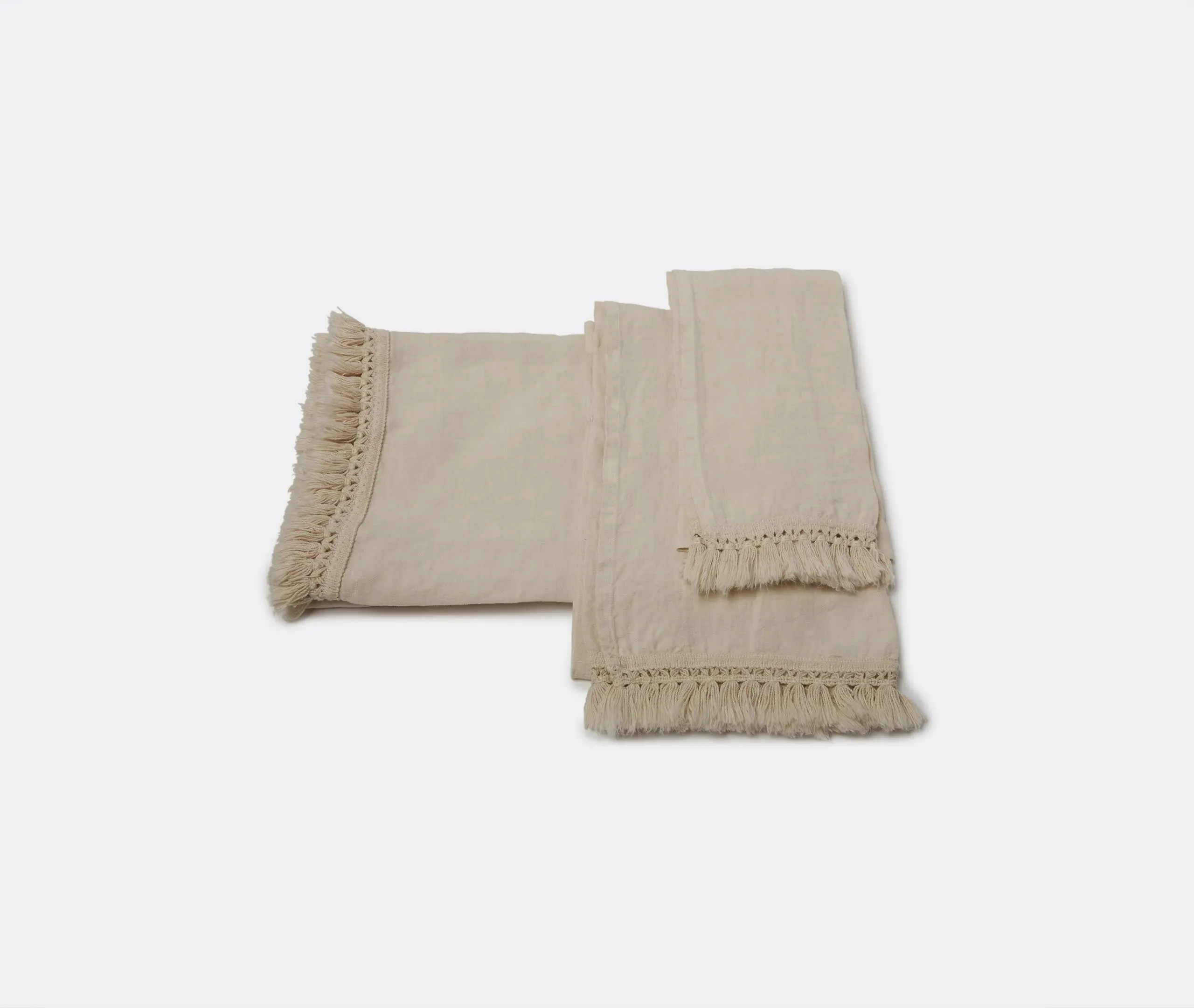 Bath Sheet with Fringe - Cream, Linen