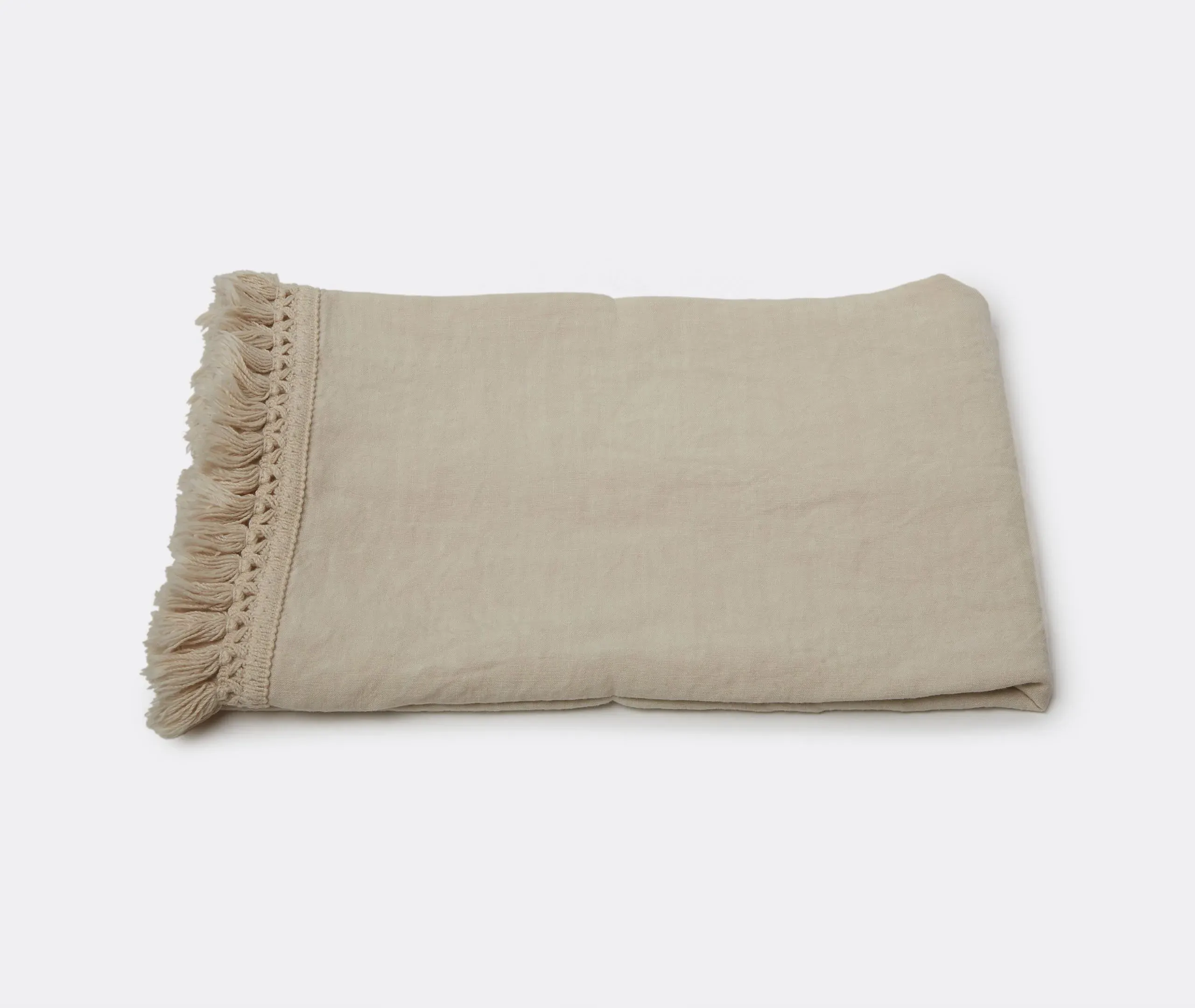 Bath Sheet with Fringe - Cream, Linen image