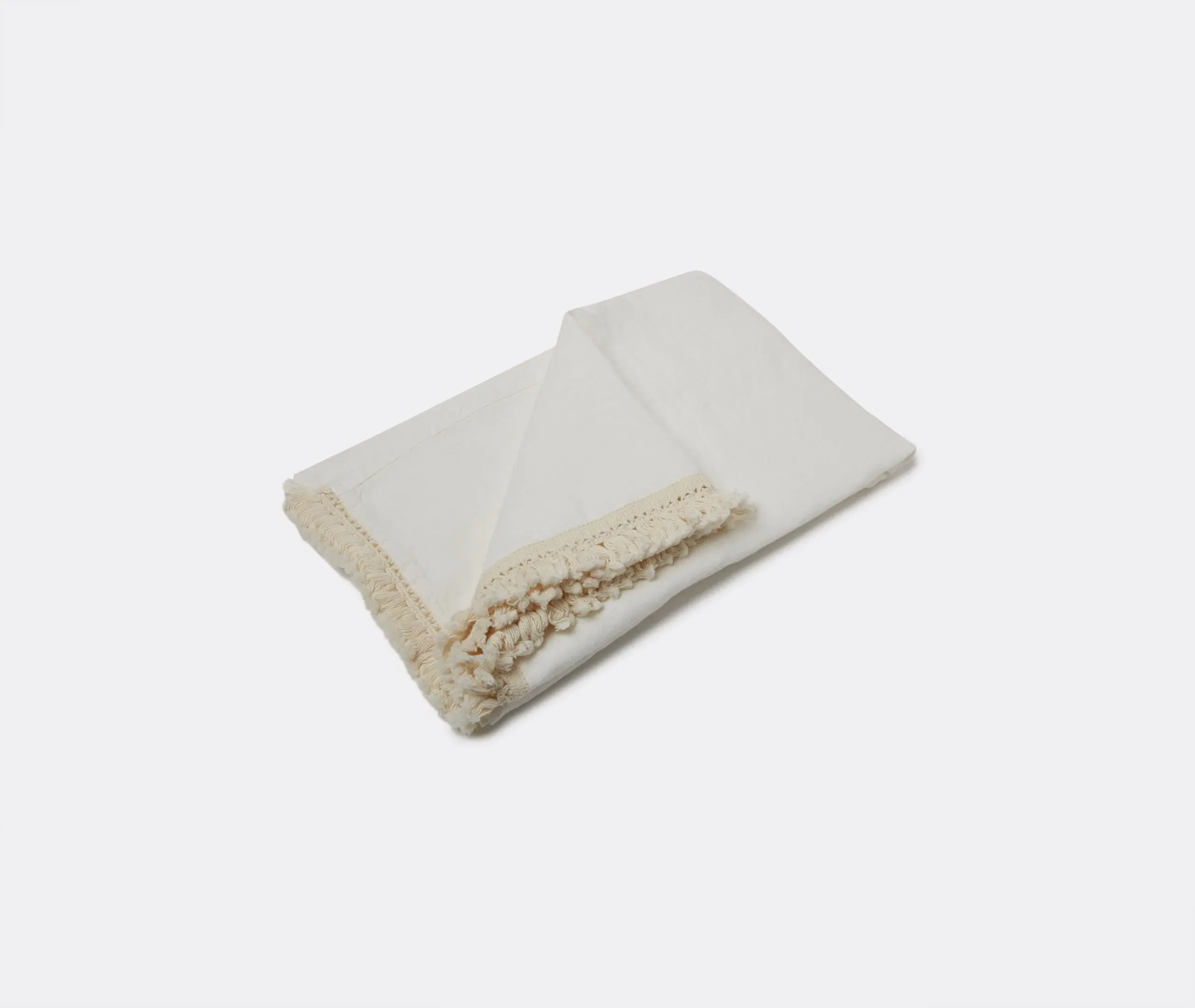 Bath Sheet with Fringe - White, Linen