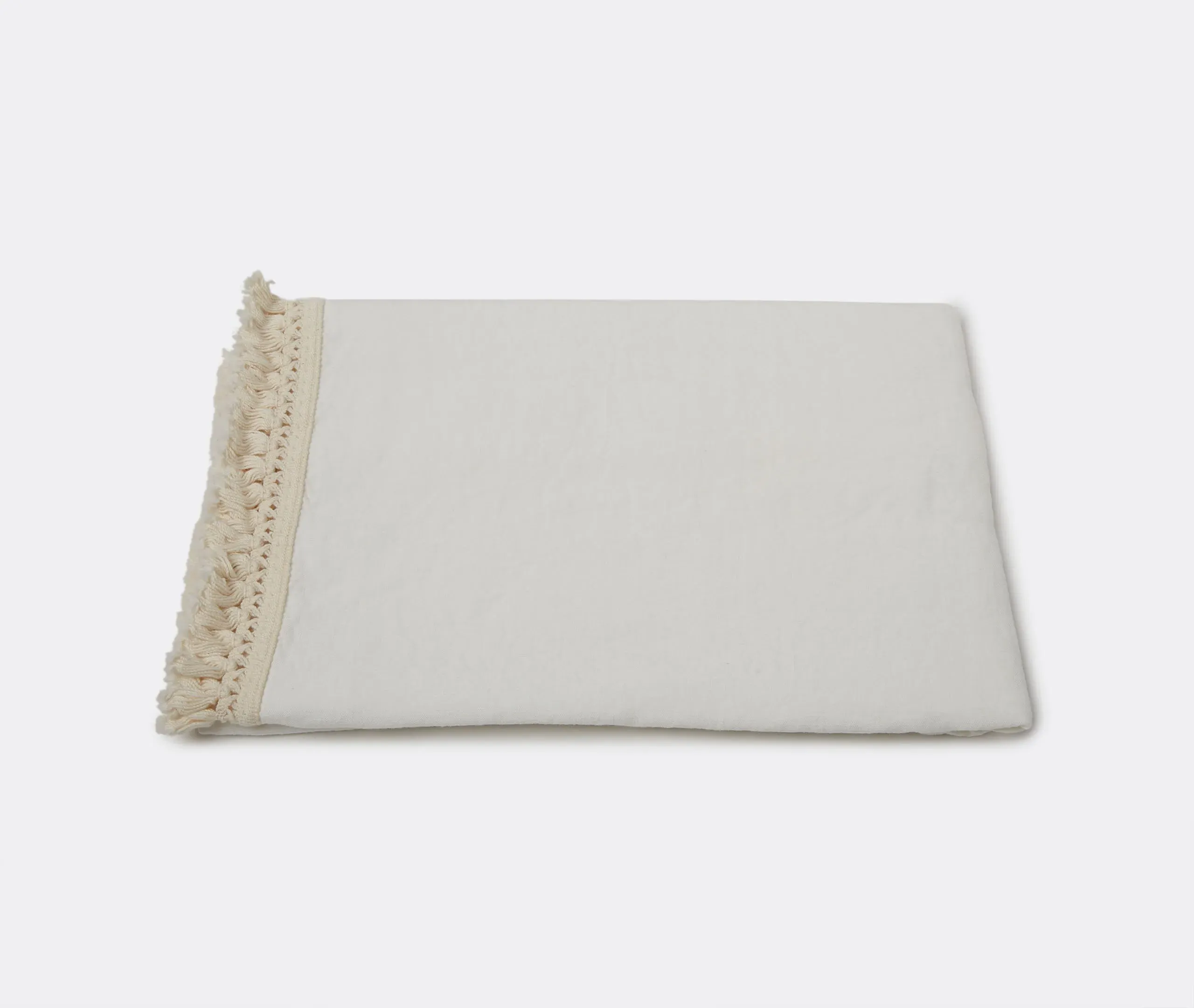 Bath Sheet with Fringe - White, Linen