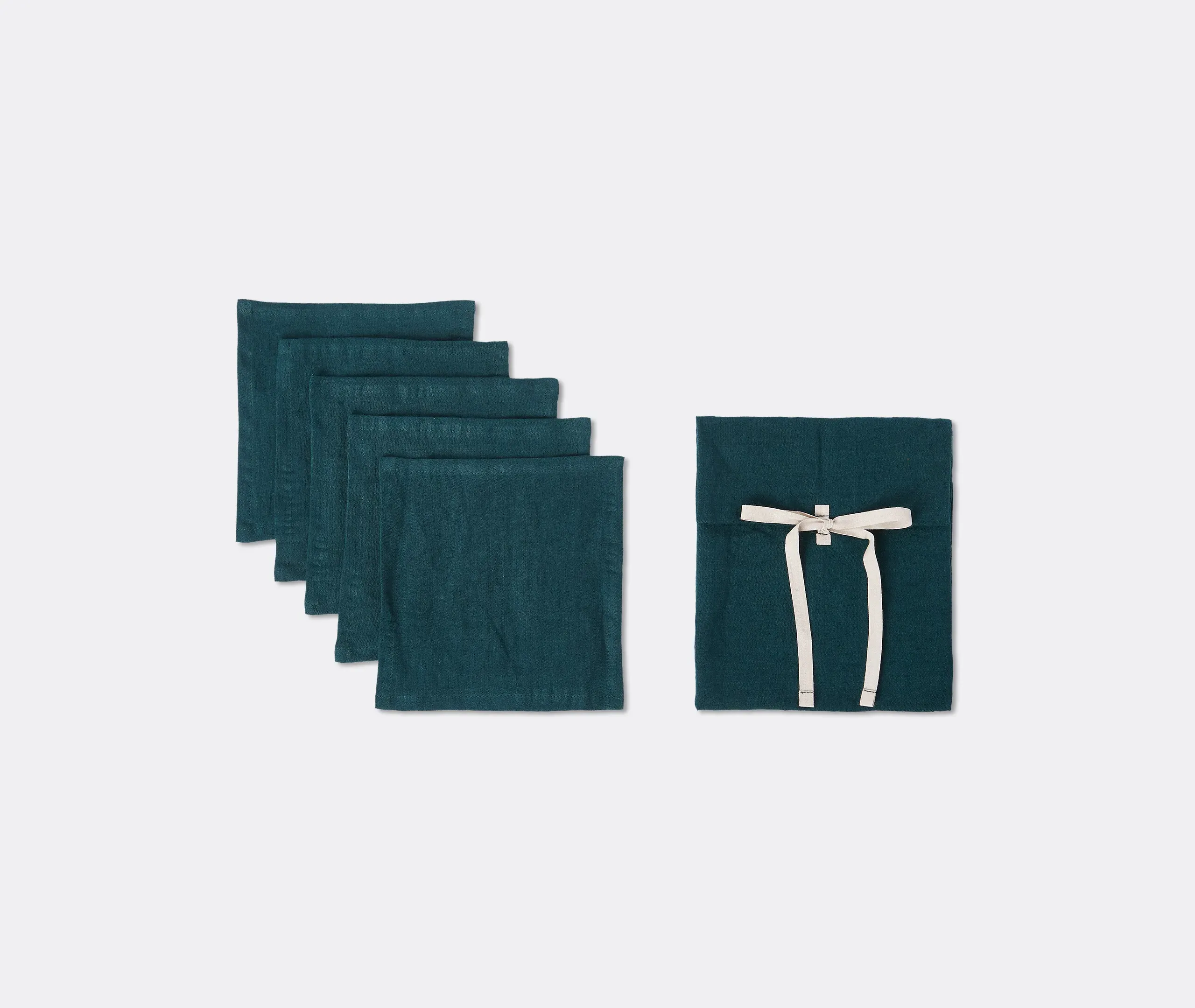 Cocktail Napkins Set of Five - Forest, Linen alternate view
