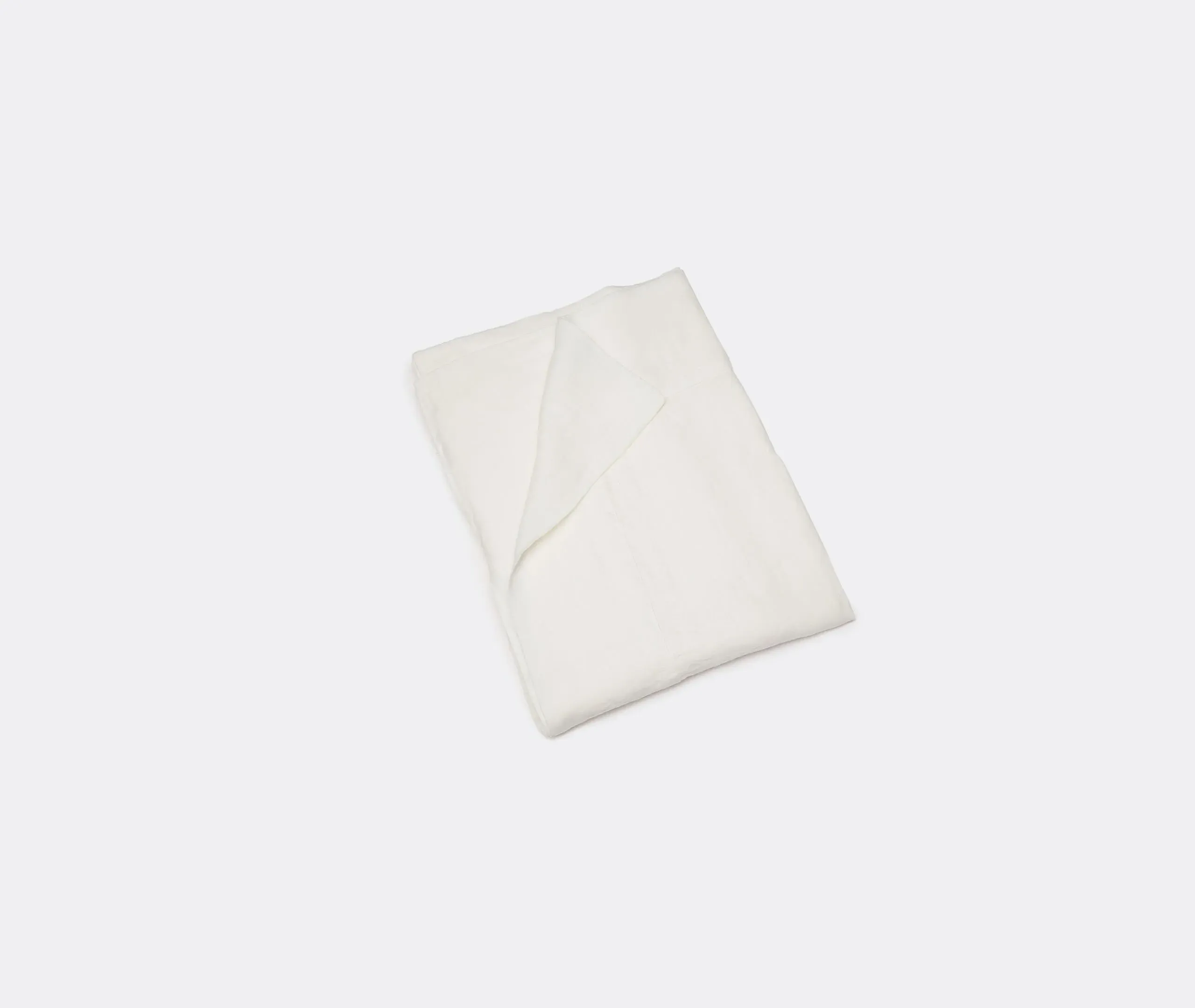 Large Tablecloth with Border - White, Linen
