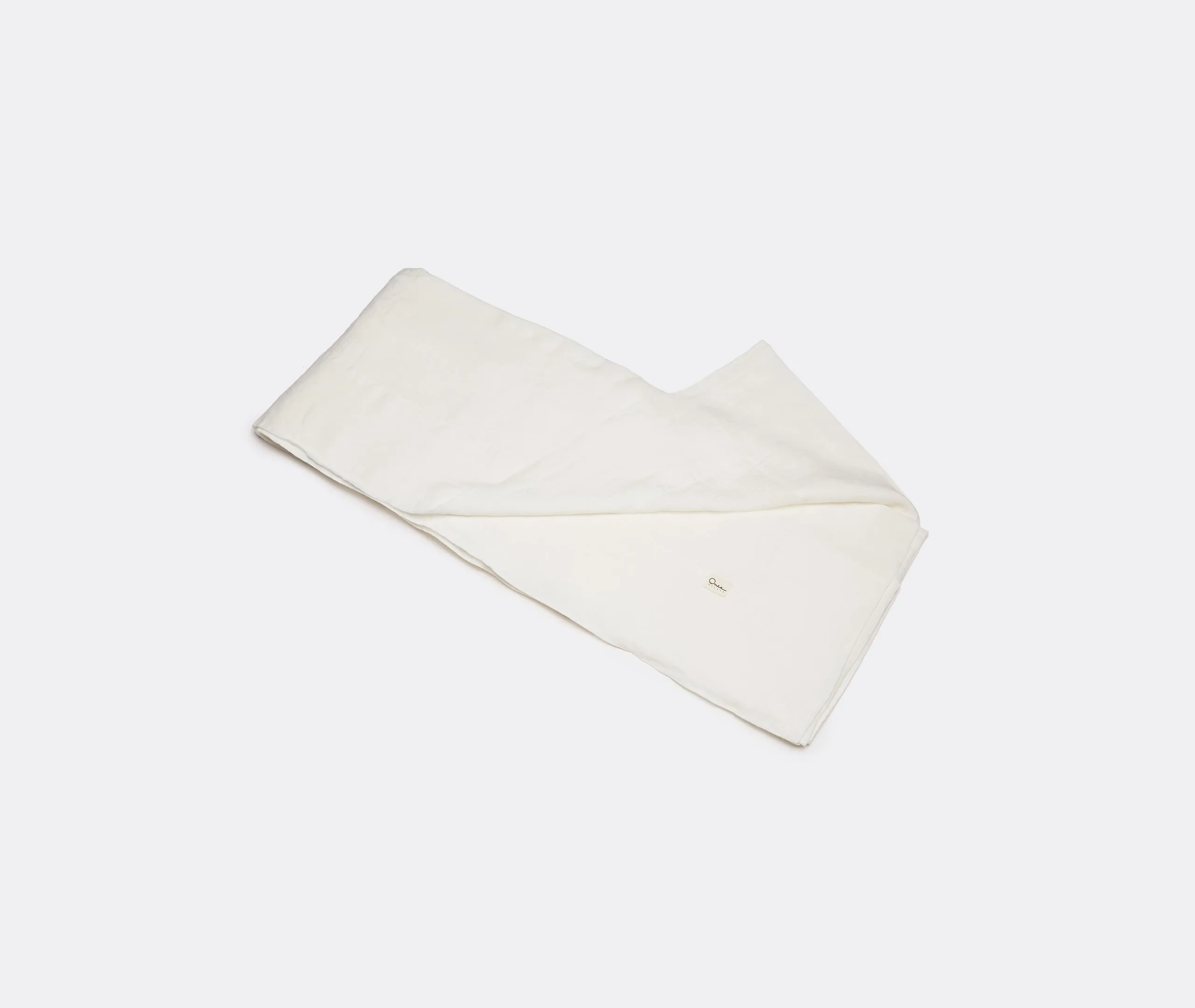 Large Tablecloth with Border - White, Linen