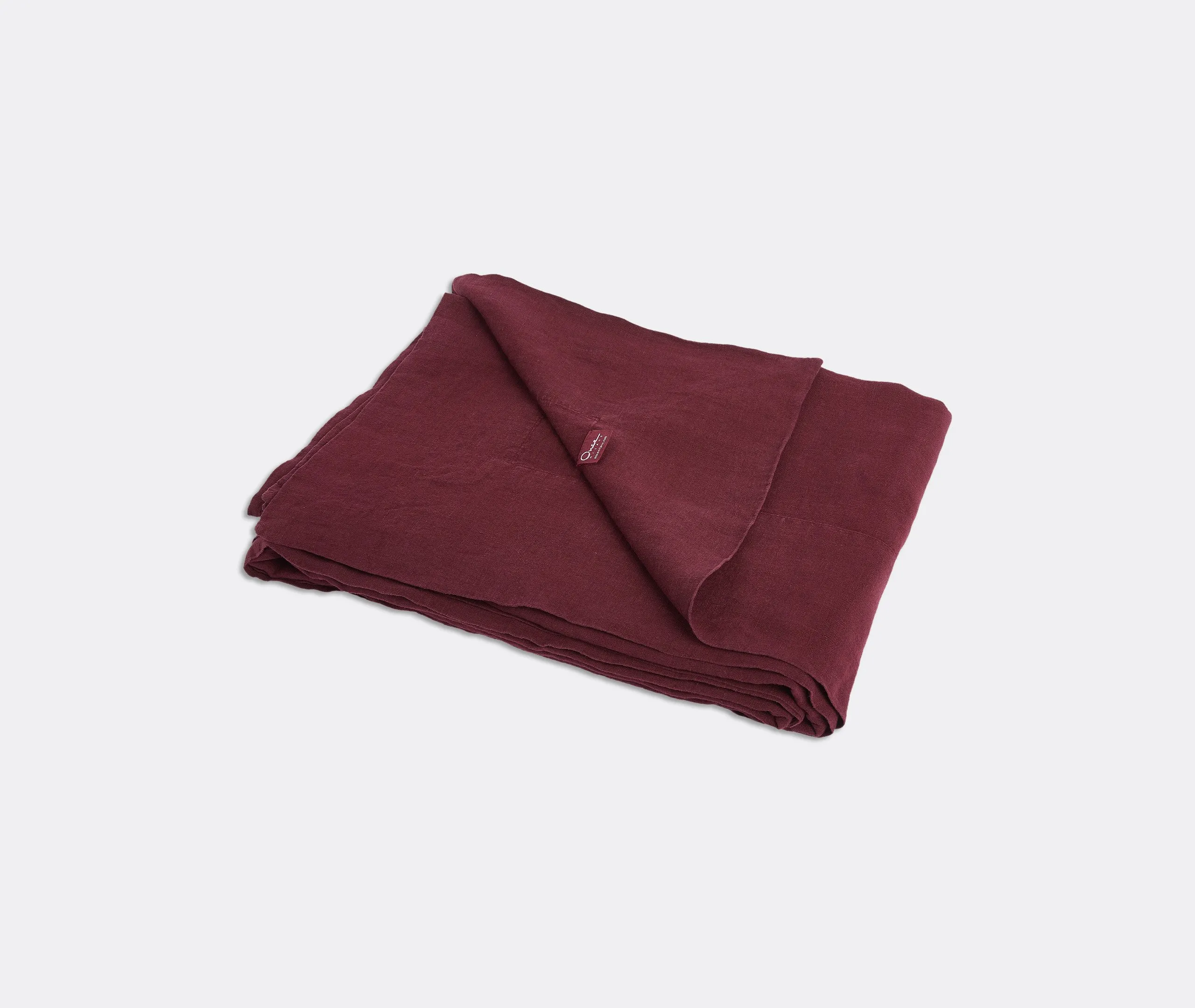 Large Tablecloth with Border - Wine, Linen