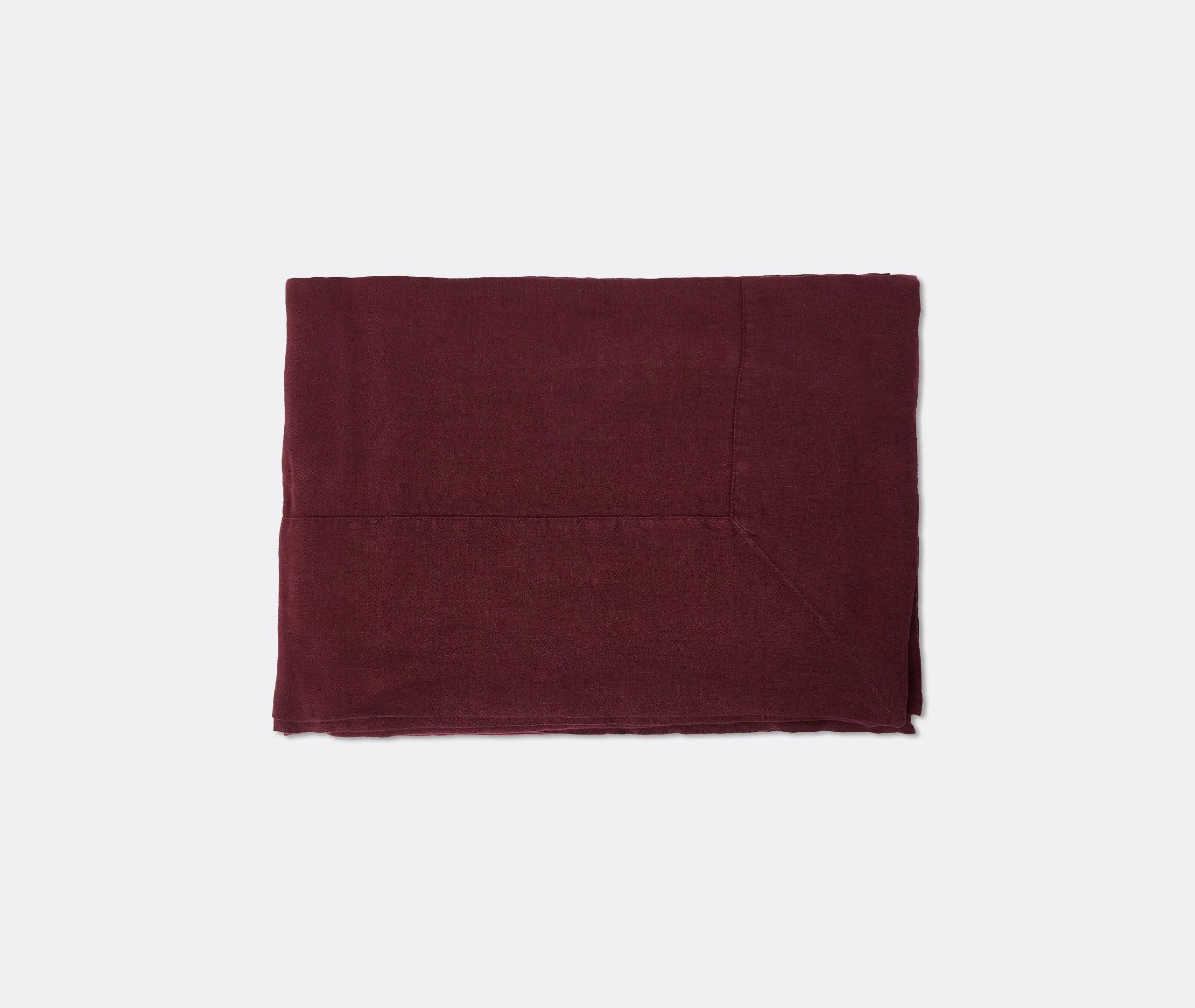 Large Tablecloth with Border - Wine, Linen