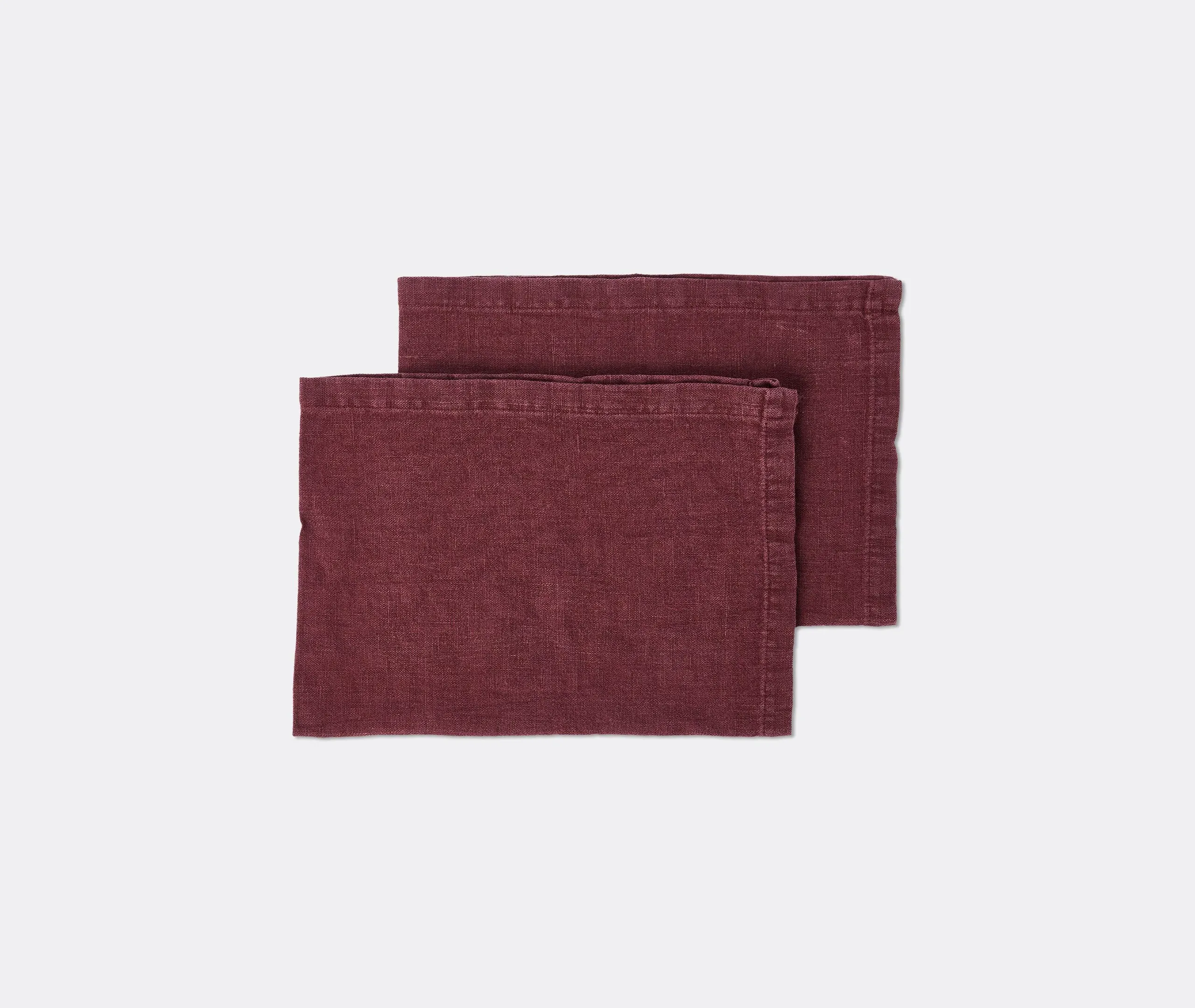 Set of 2 Placemats - Wine, Linen