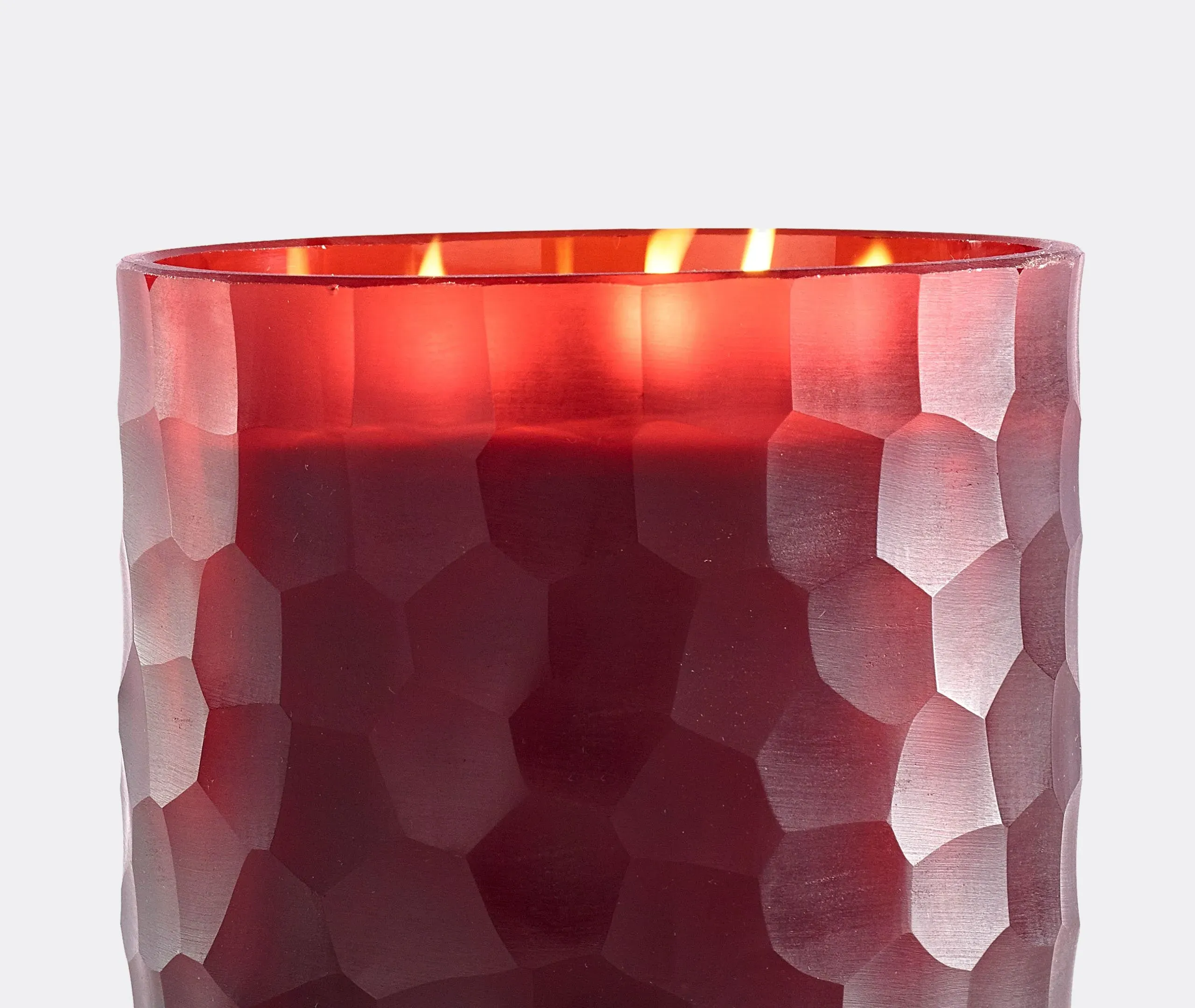 Large Circle Candle Manyara Scent - Red, Glass