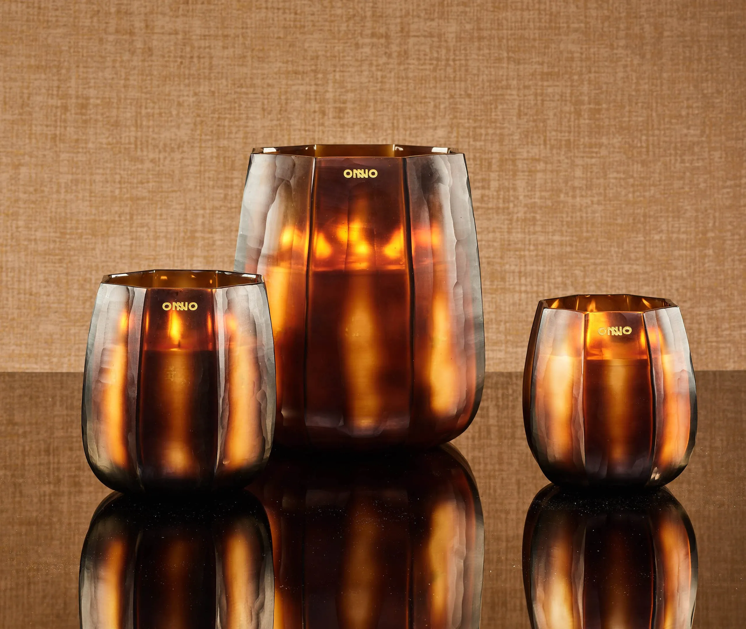 Medium Scented Candle Sage Scent - Amber, Glass