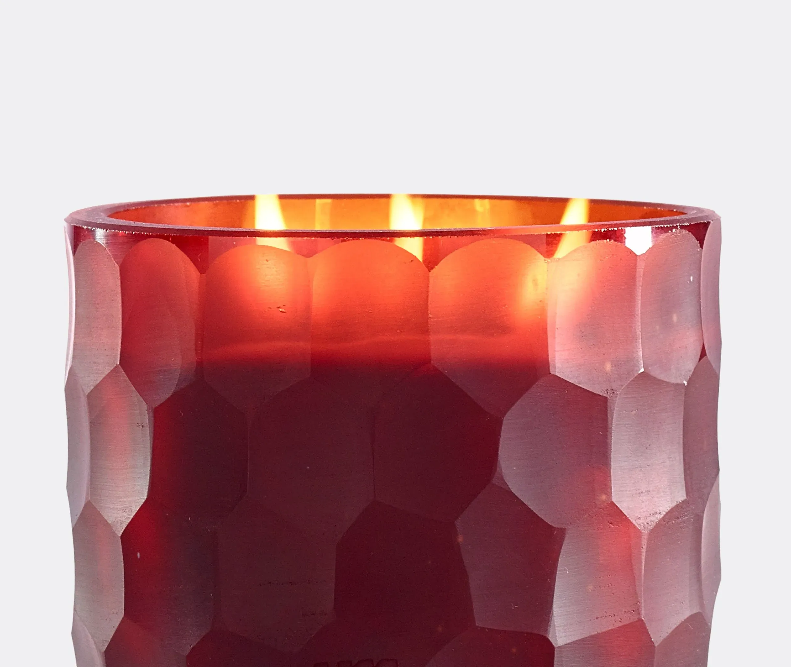 Small Circle Candle Manyara Scent - Red, Glass