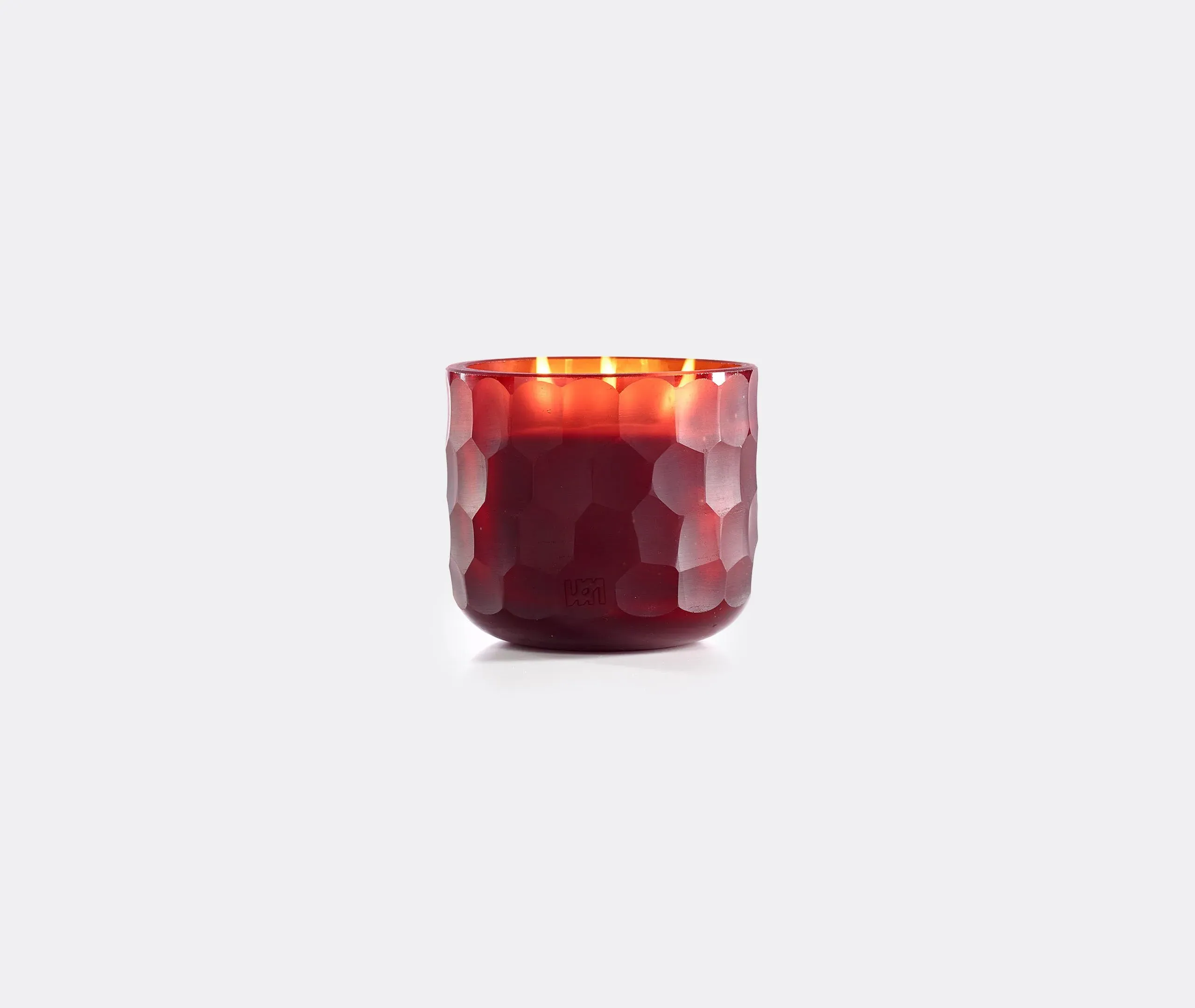 Small Circle Candle Manyara Scent - Red, Glass image