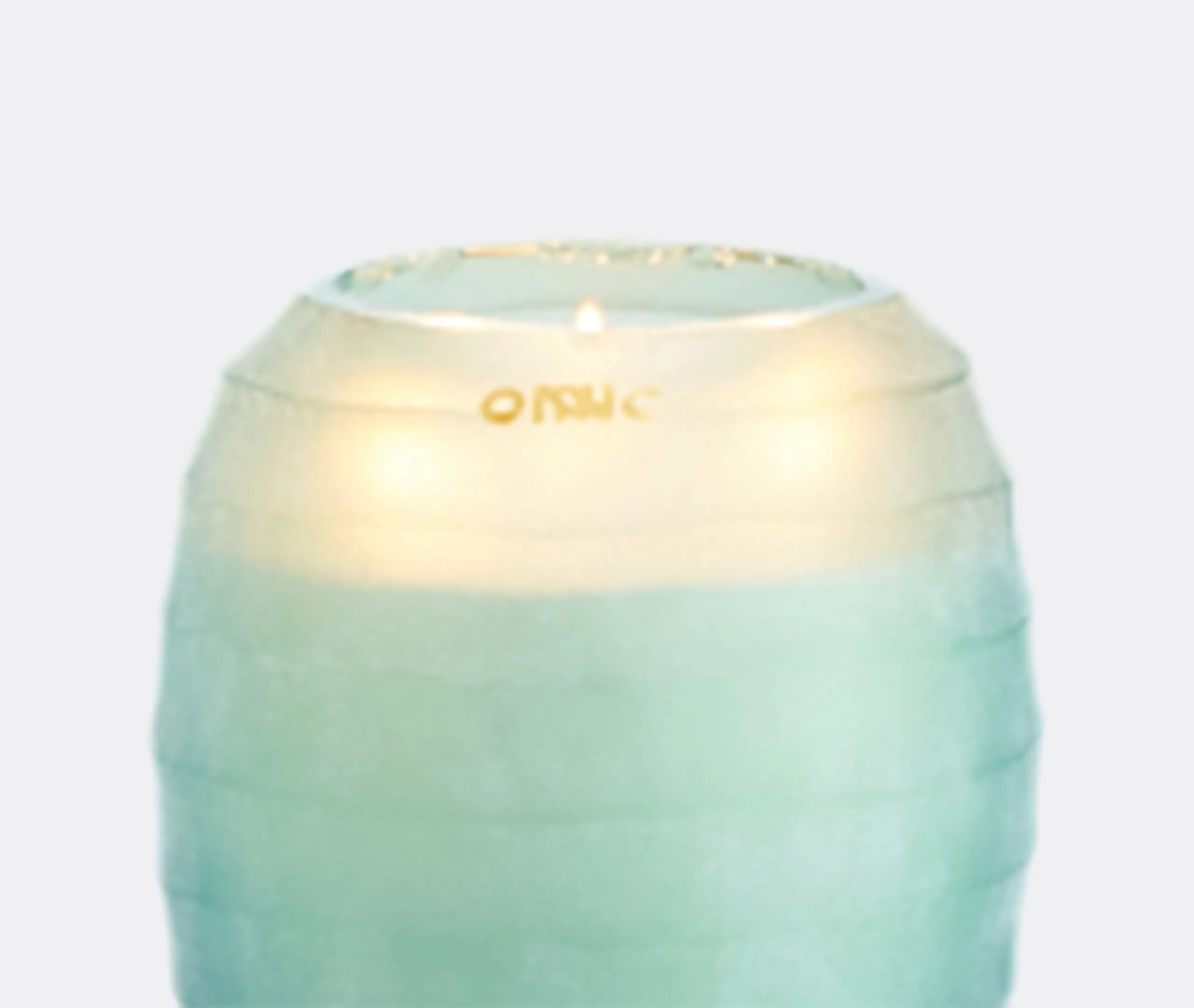 Small Scented Candle with Lotus Scent - Blue Glass