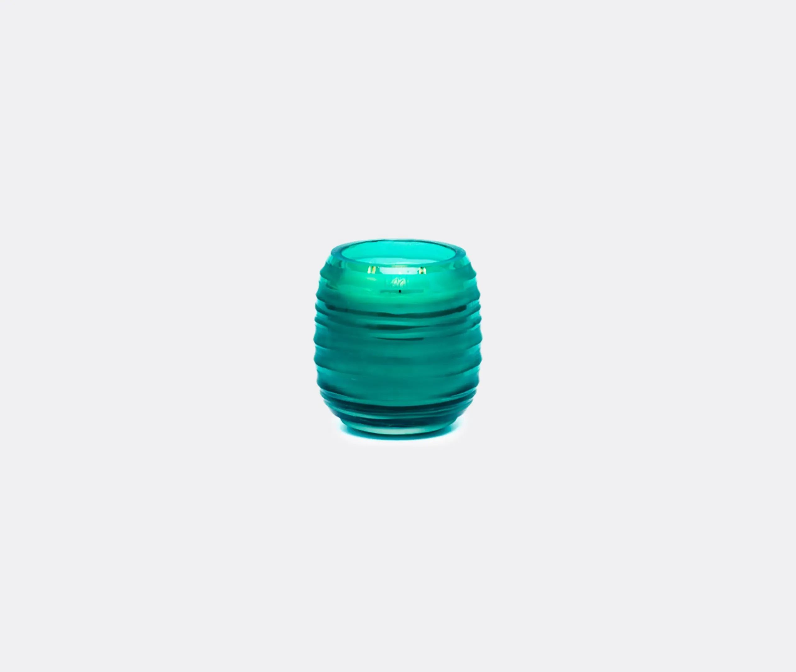 Small Sphere Candle Ginger Fig - Aqua, Glass image
