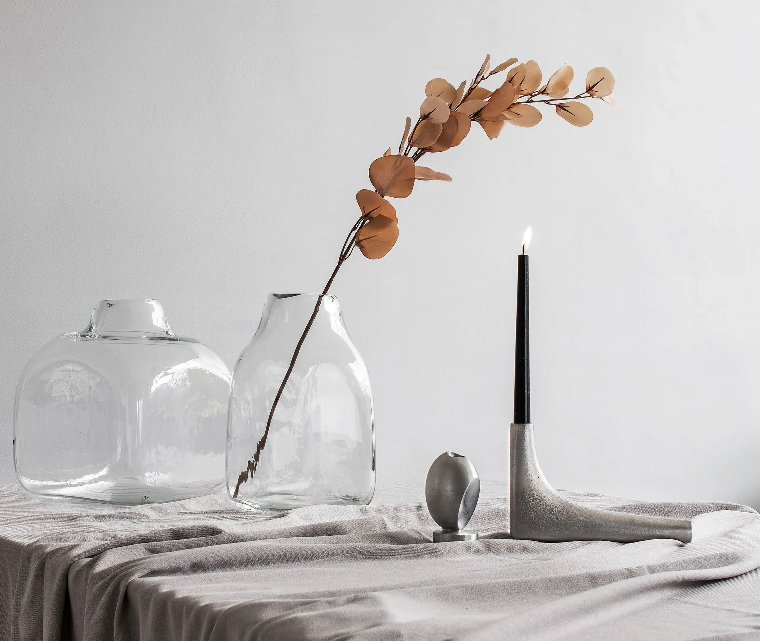 Ancora Candle Holder Adjustable - Silver, Aluminum