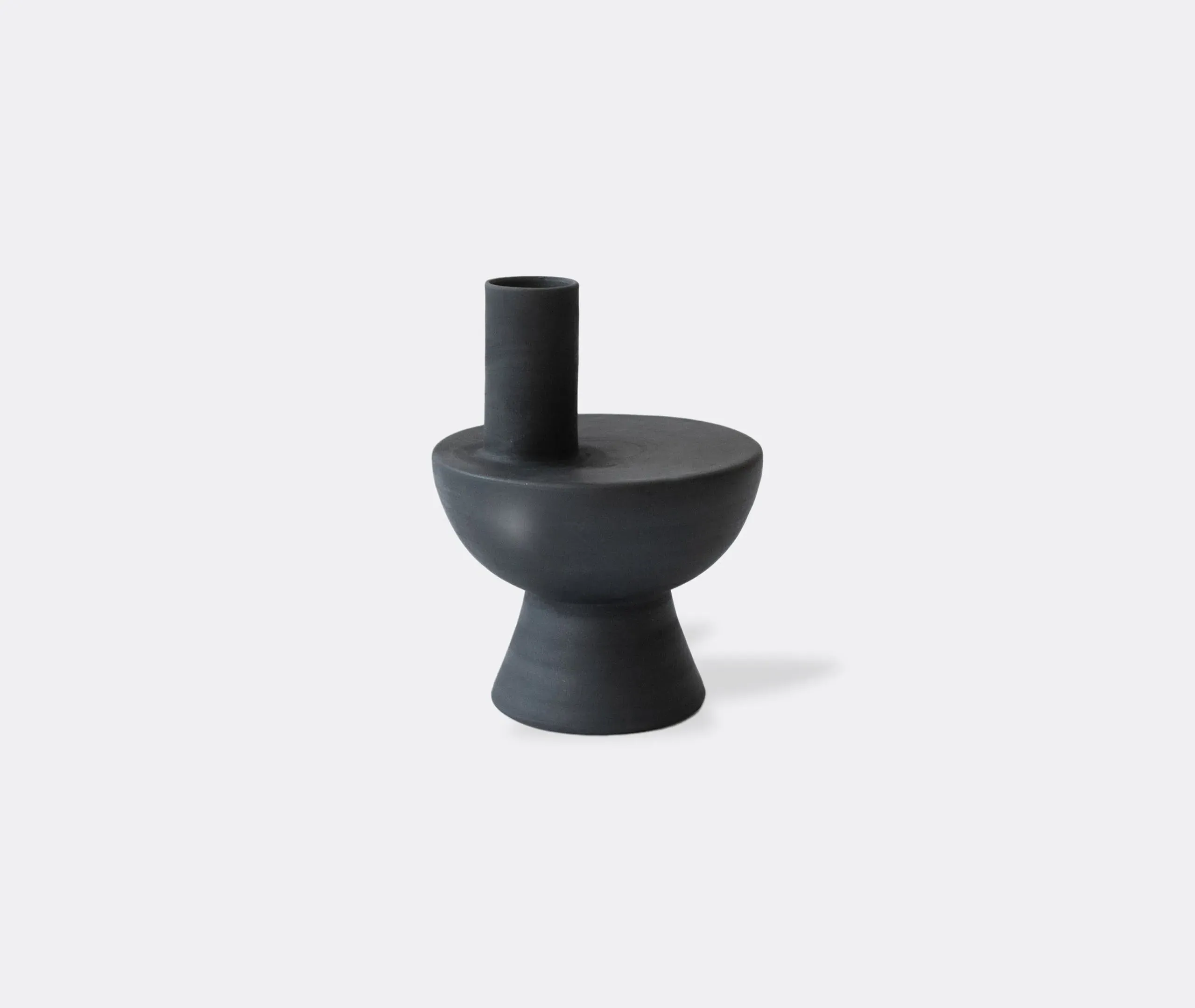 Charred Chimney Vase - Black, Ceramic