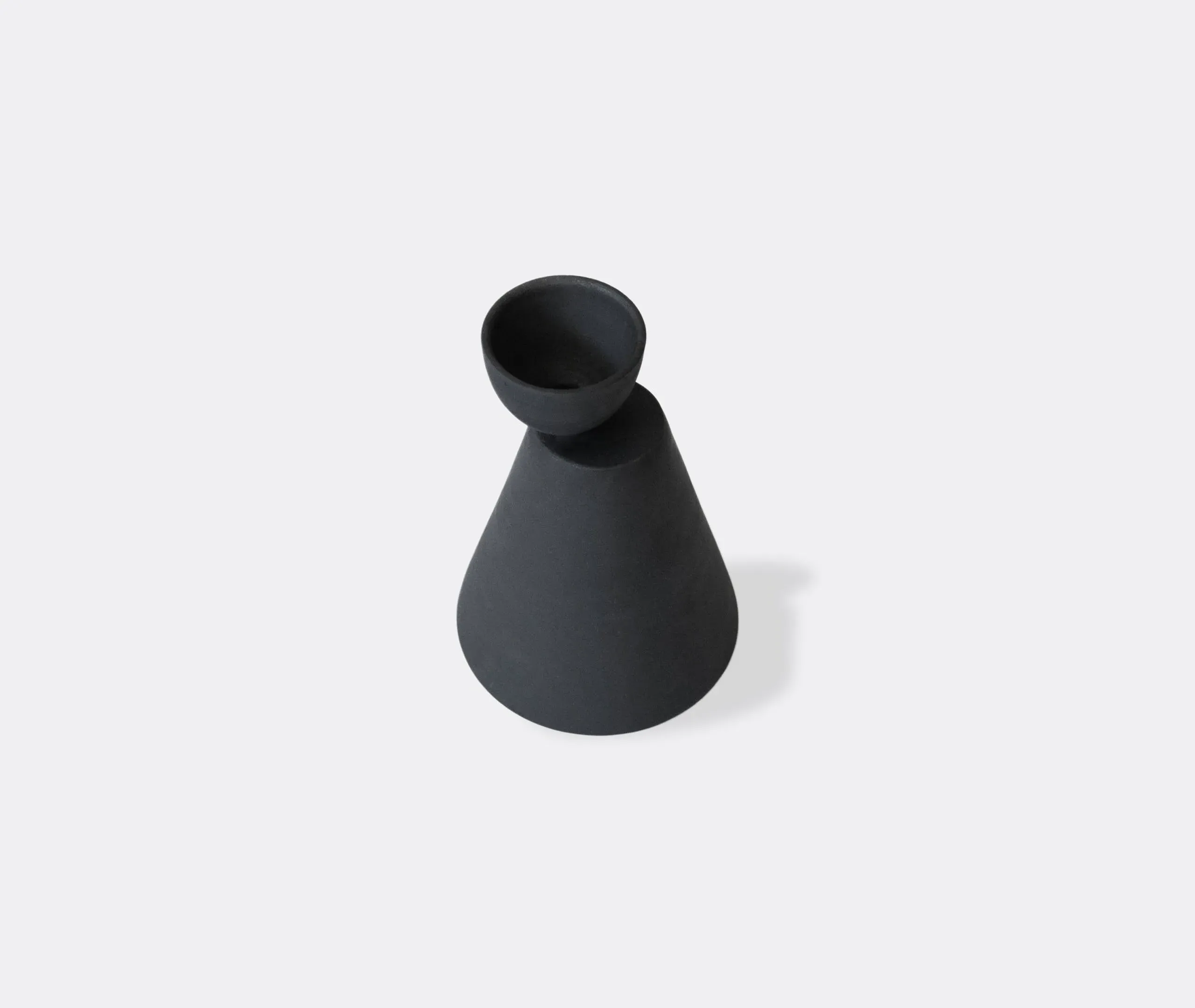 Charred Cone Vase - Black, Ceramic