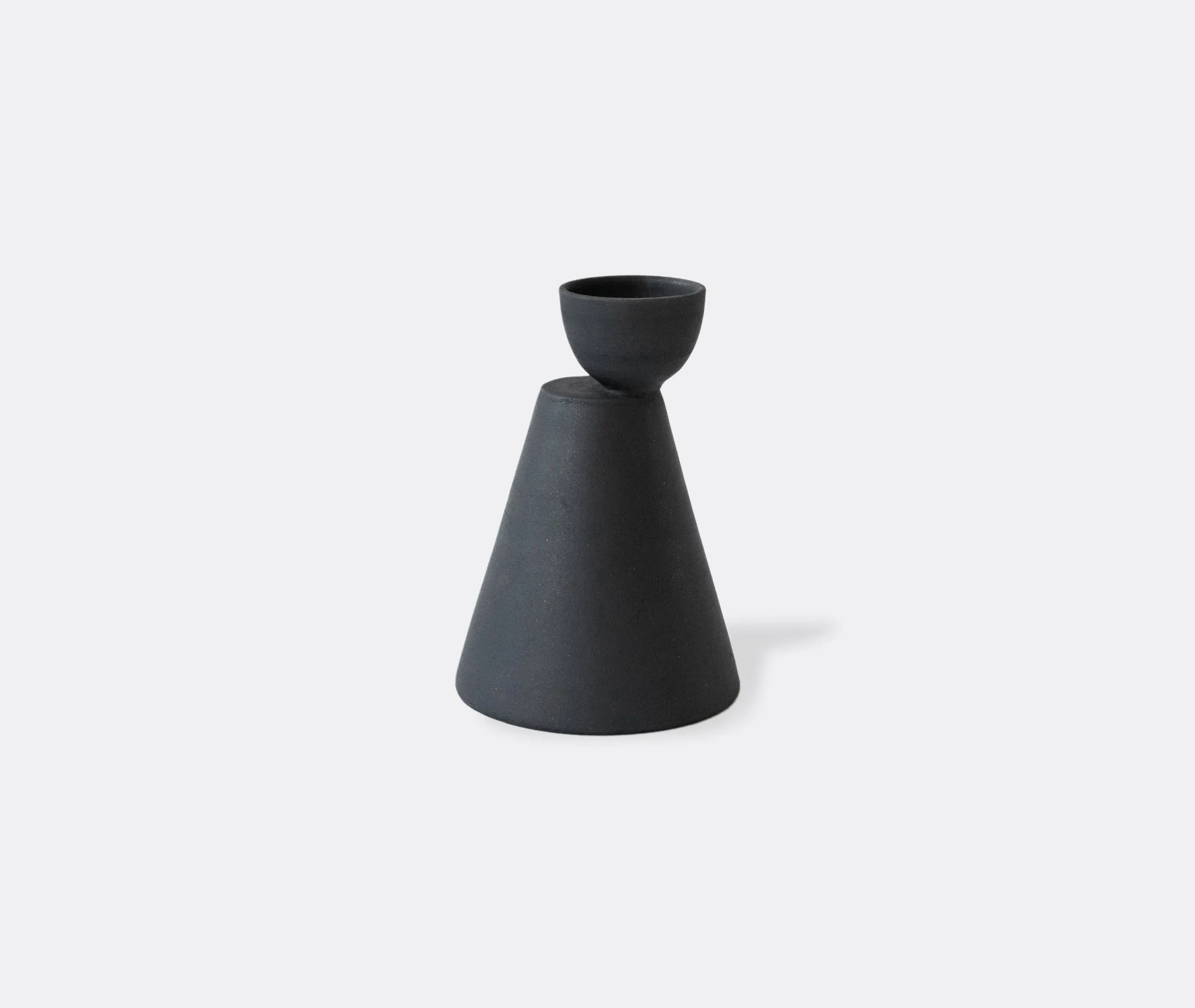 Charred Cone Vase - Black, Ceramic image