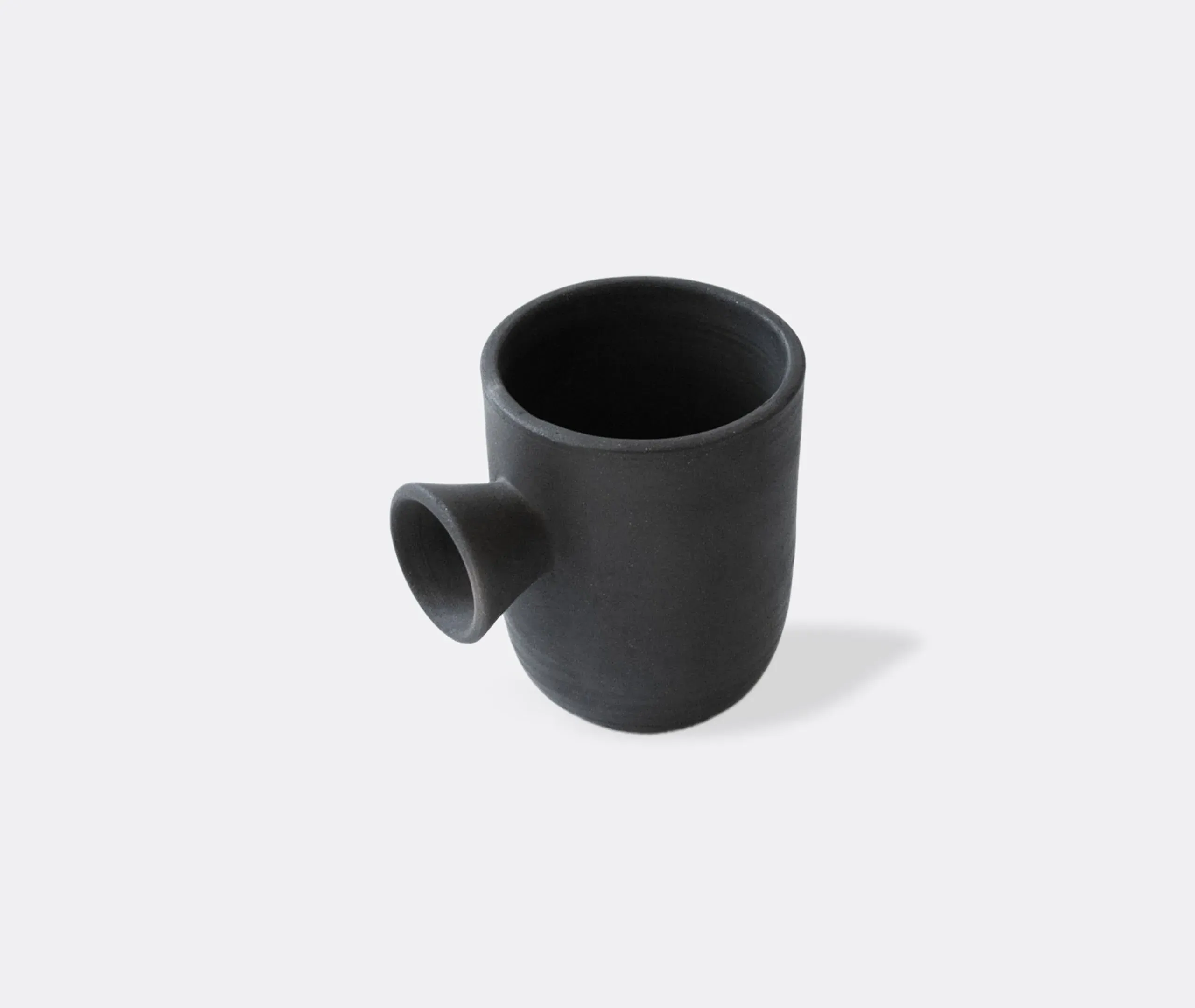 Cup Shaped Vase - Black, Ceramic