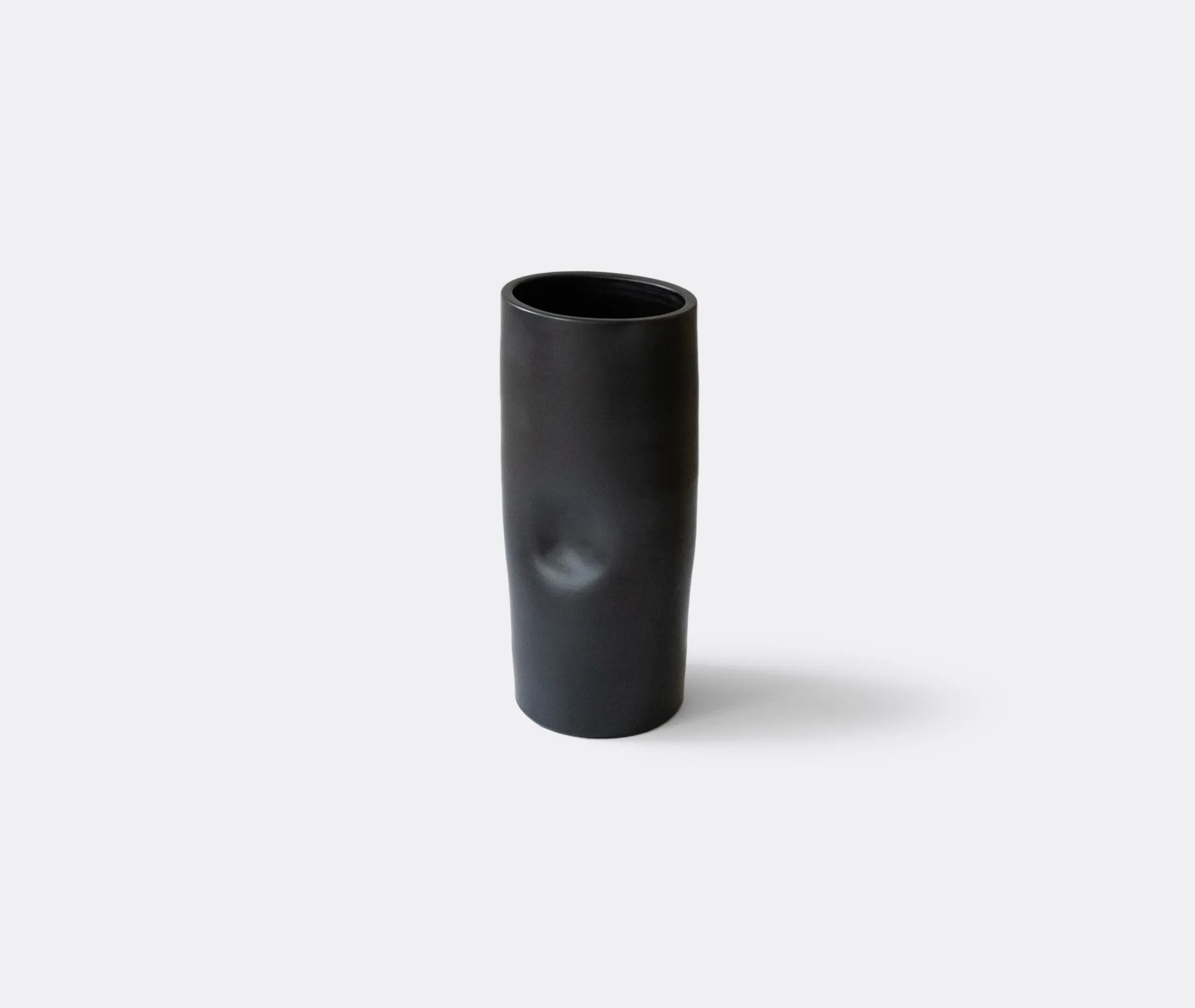 Large Round Vase - Black, Clay
