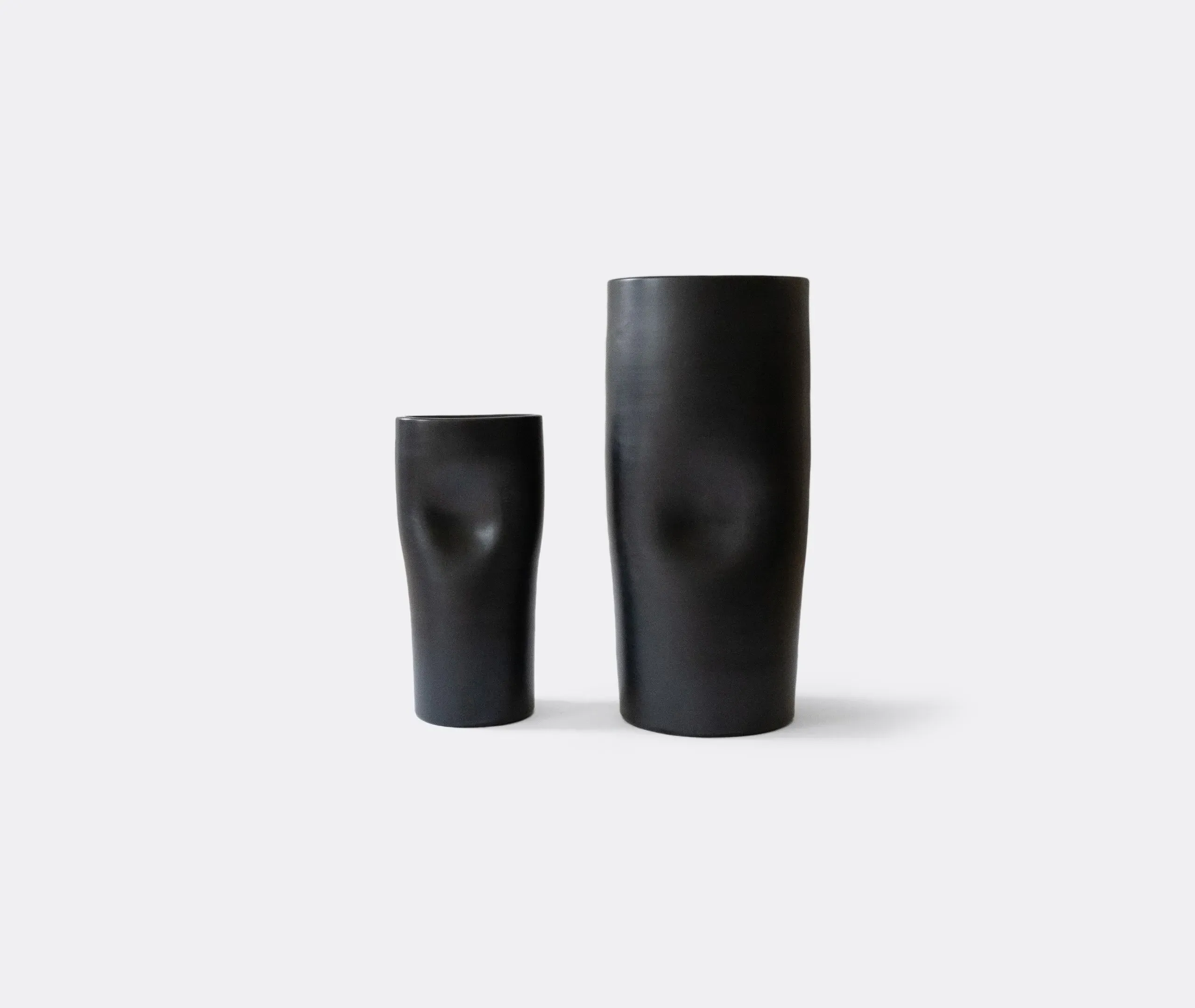 Large Round Vase - Black, Clay