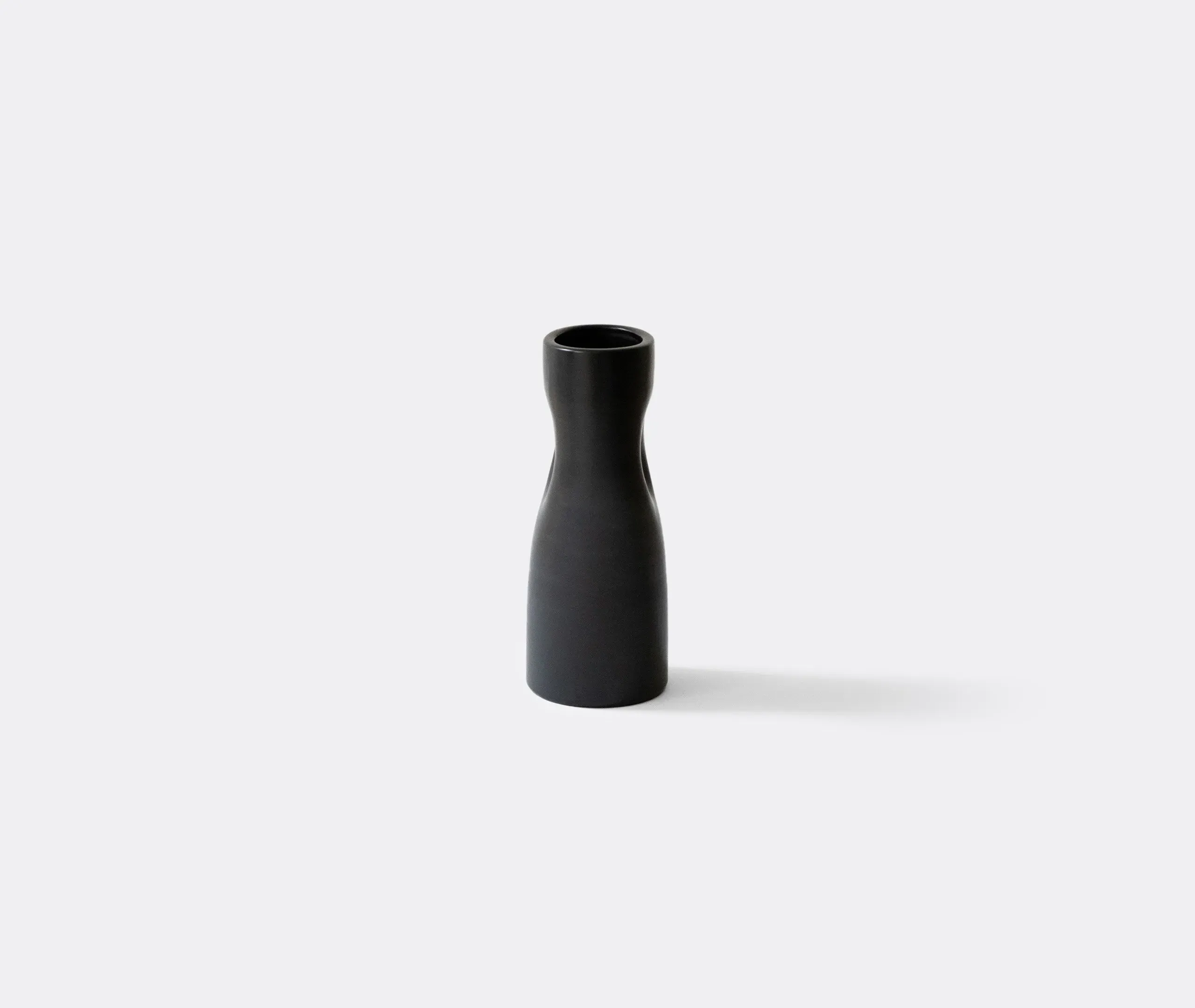 Small Round Vase - Black, Clay