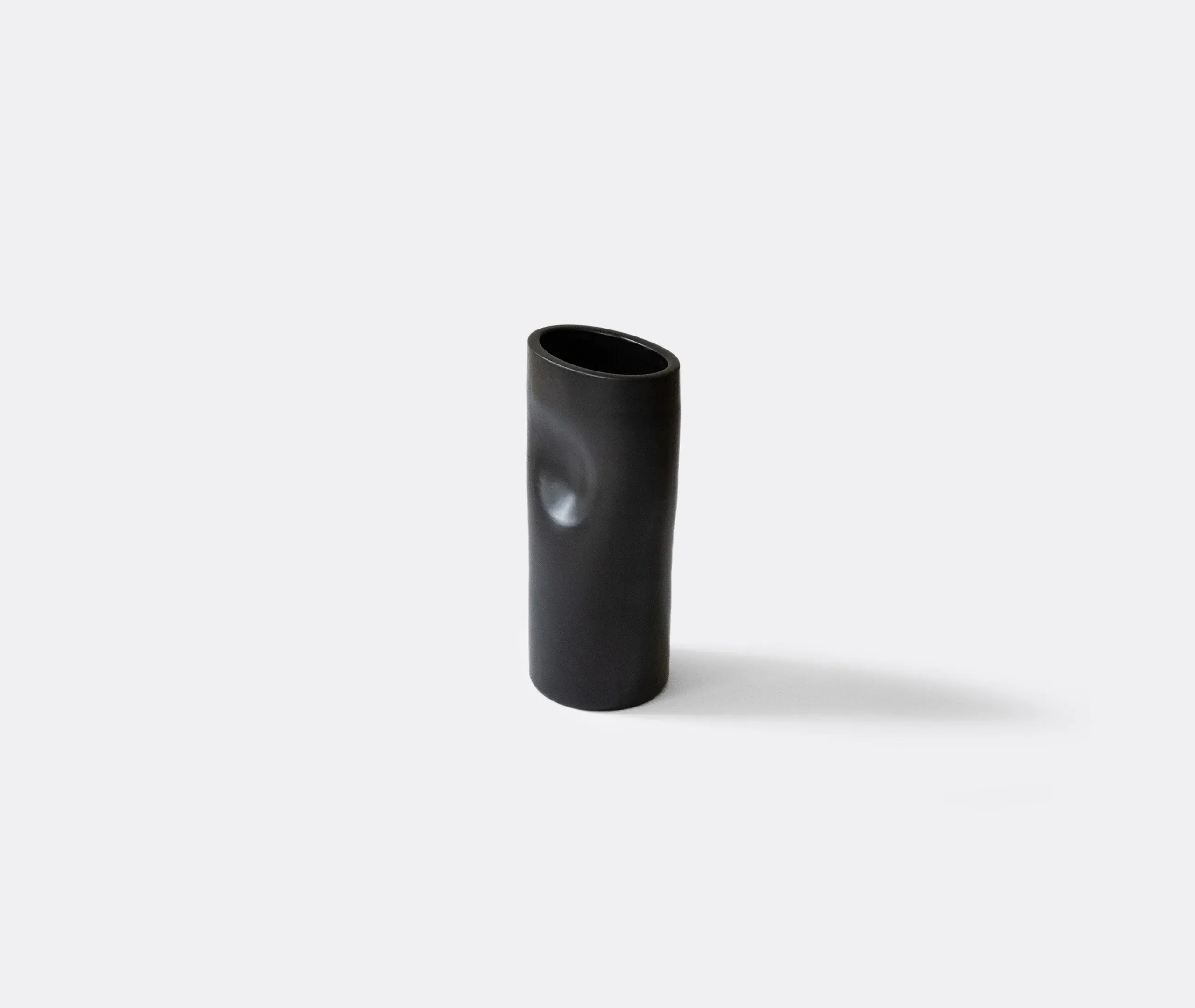 Small Round Vase - Black, Clay