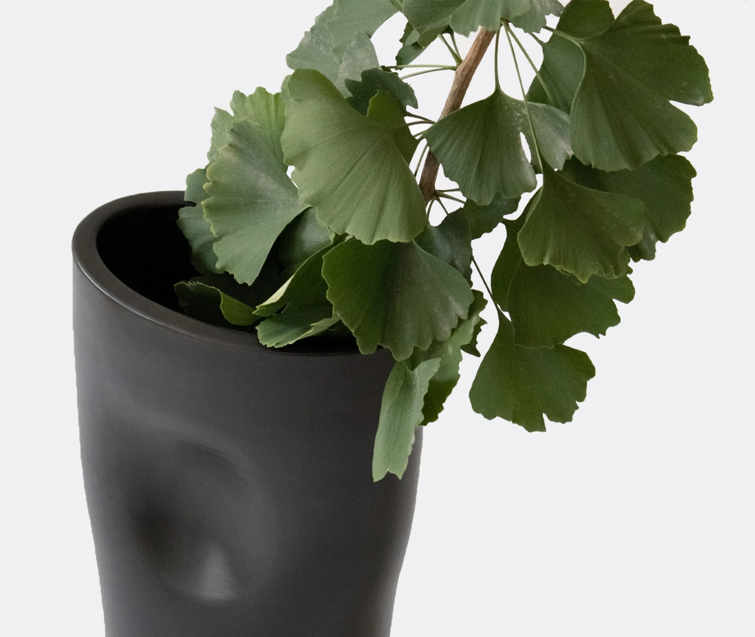Small Round Vase - Black, Clay