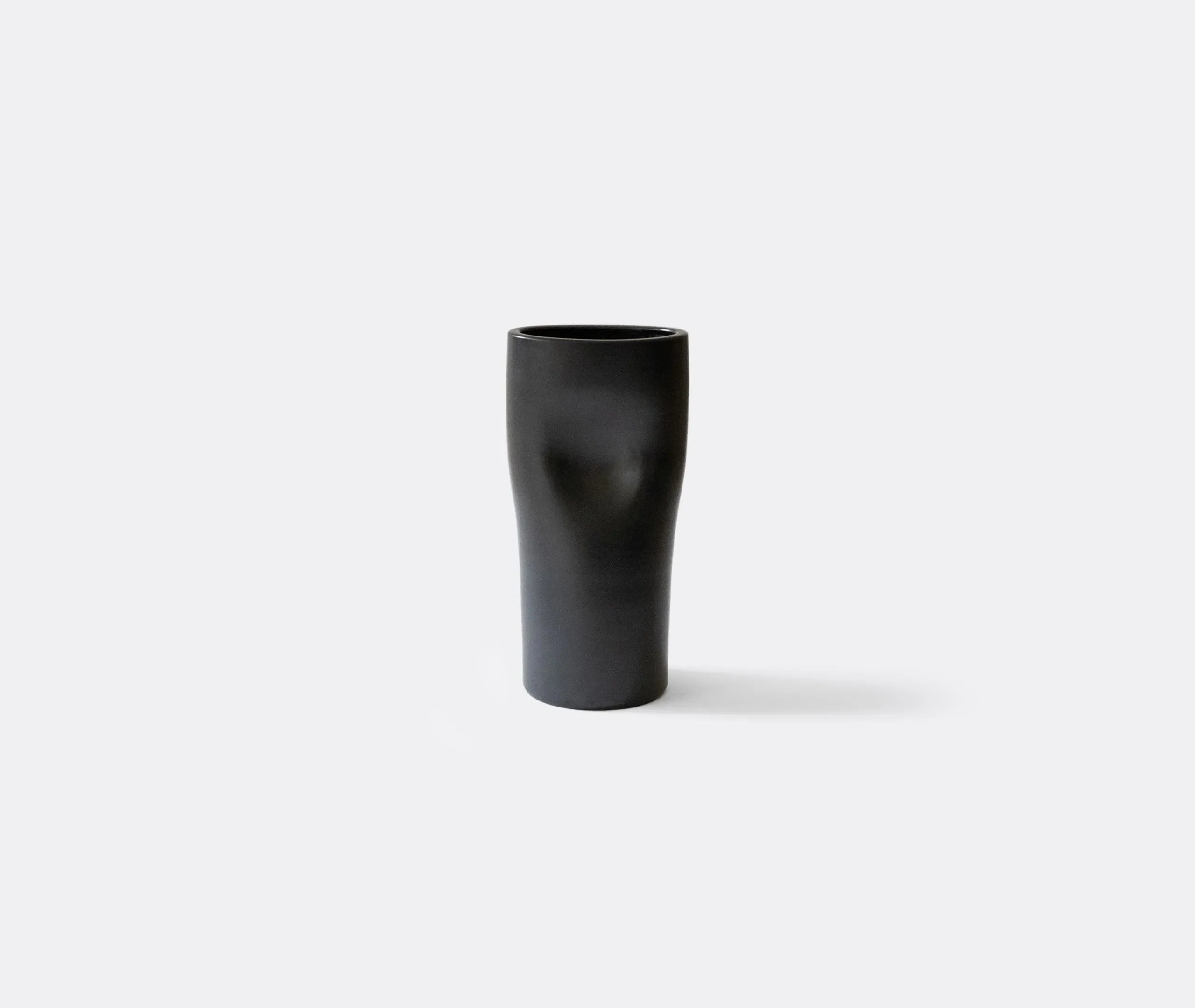 Small Round Vase - Black, Clay image