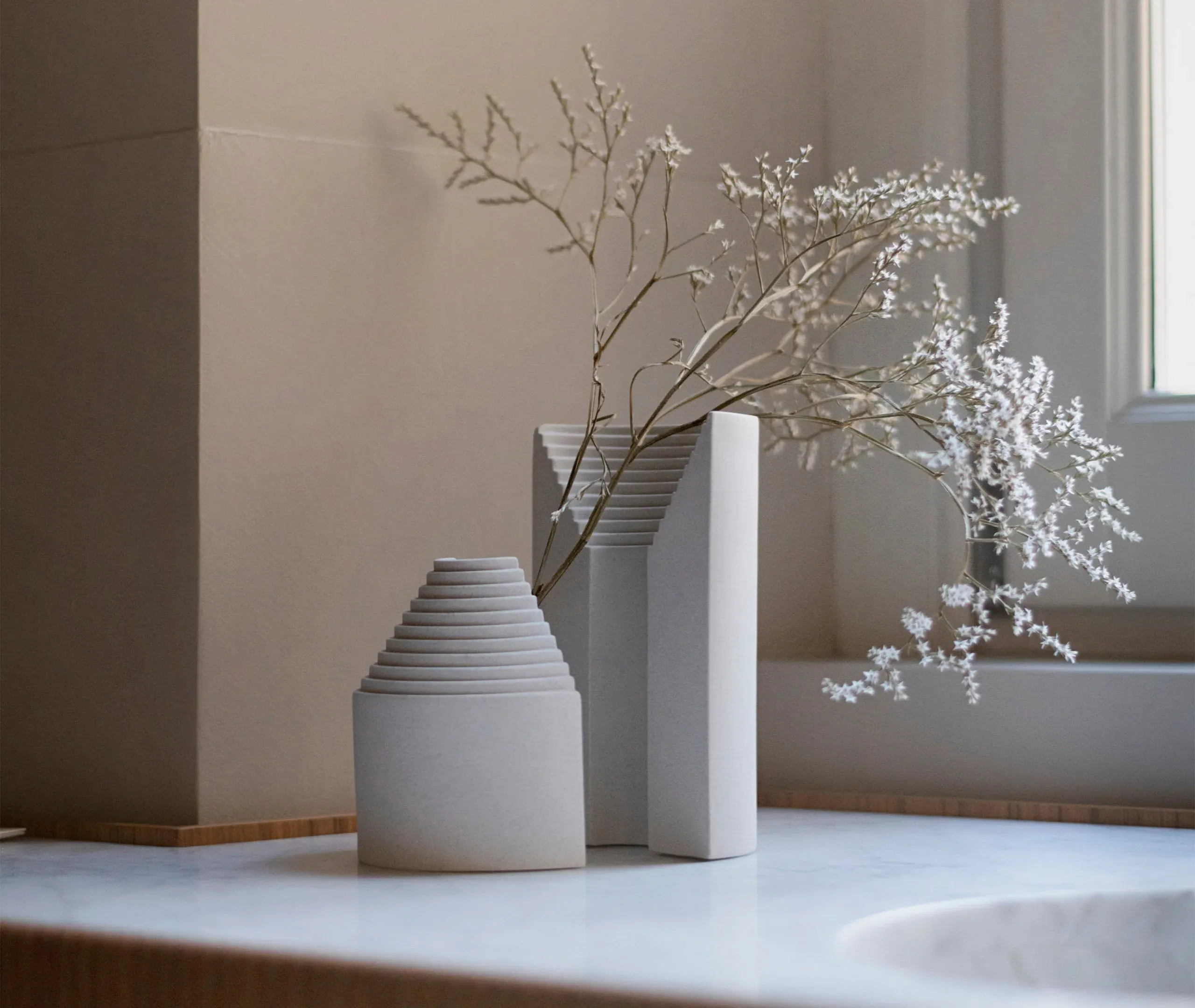 Small Sculptural Vase - White, Porcelain