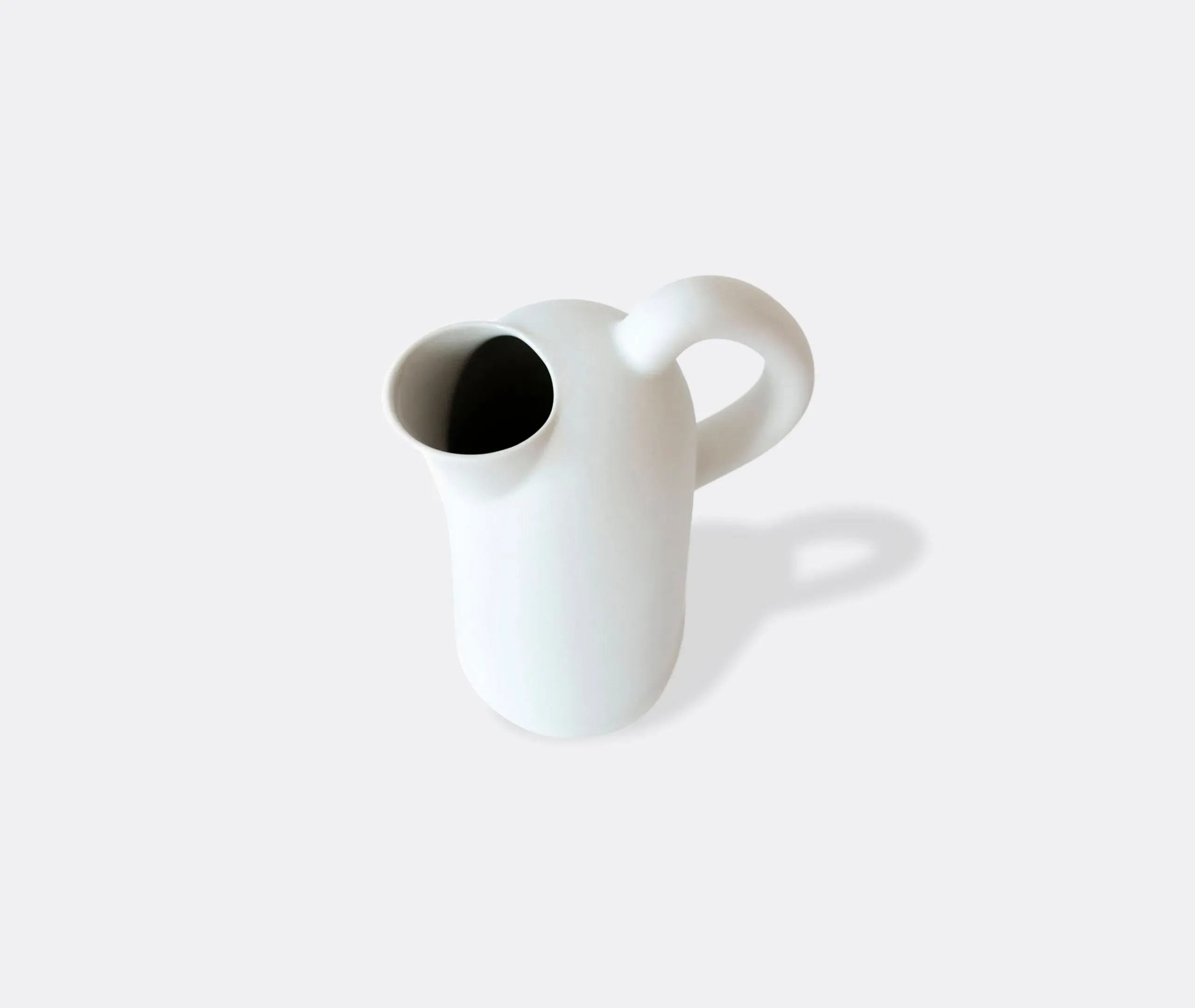 Water Jug with Handle - White, Porcelain