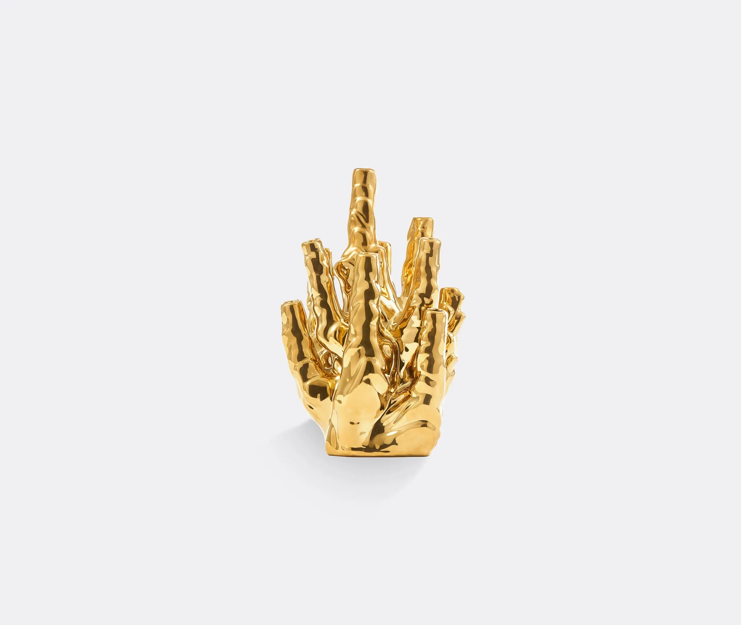 10-Branch Coral Vase - Gold, Porcelain
