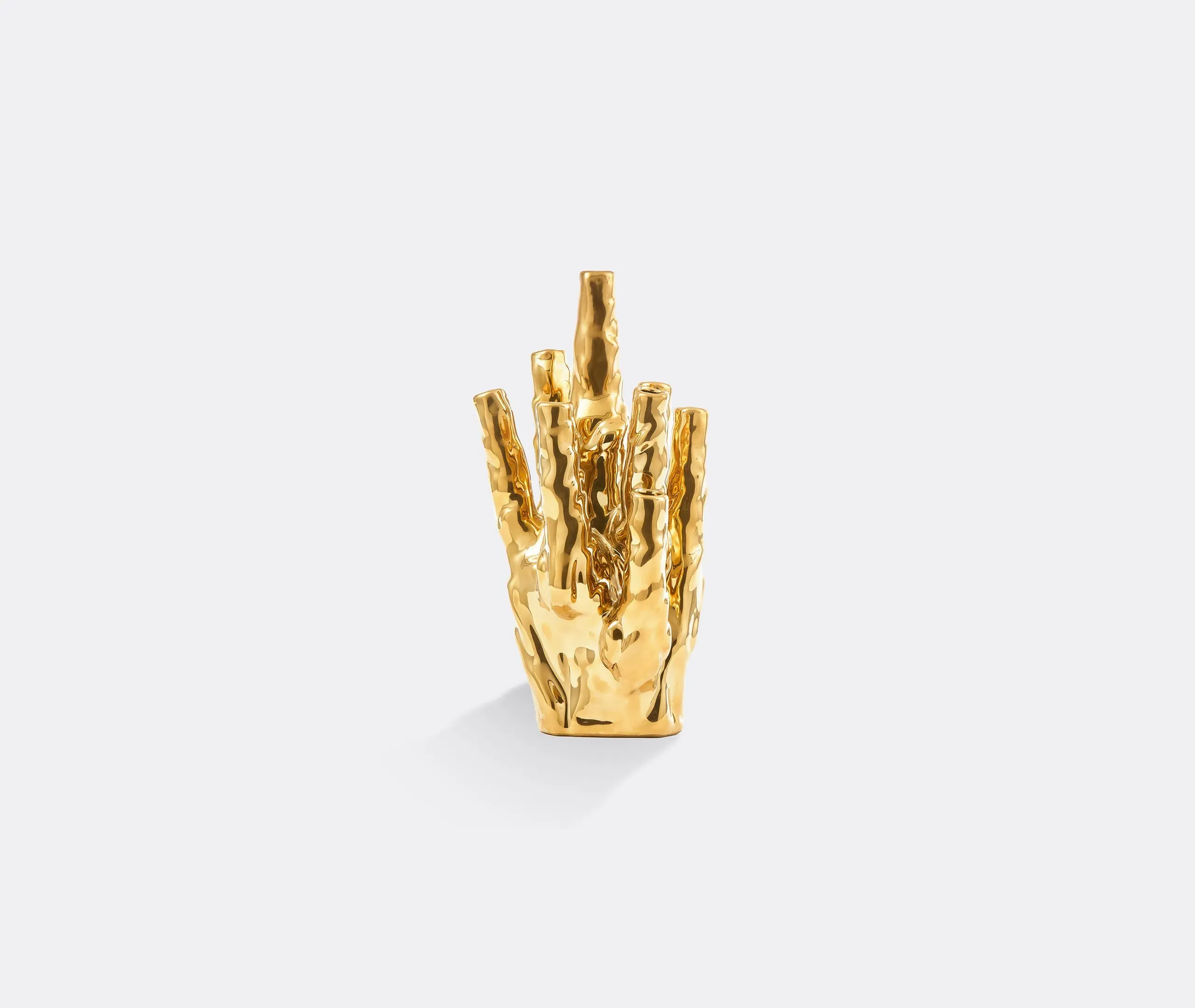 10-Branch Coral Vase - Gold, Porcelain