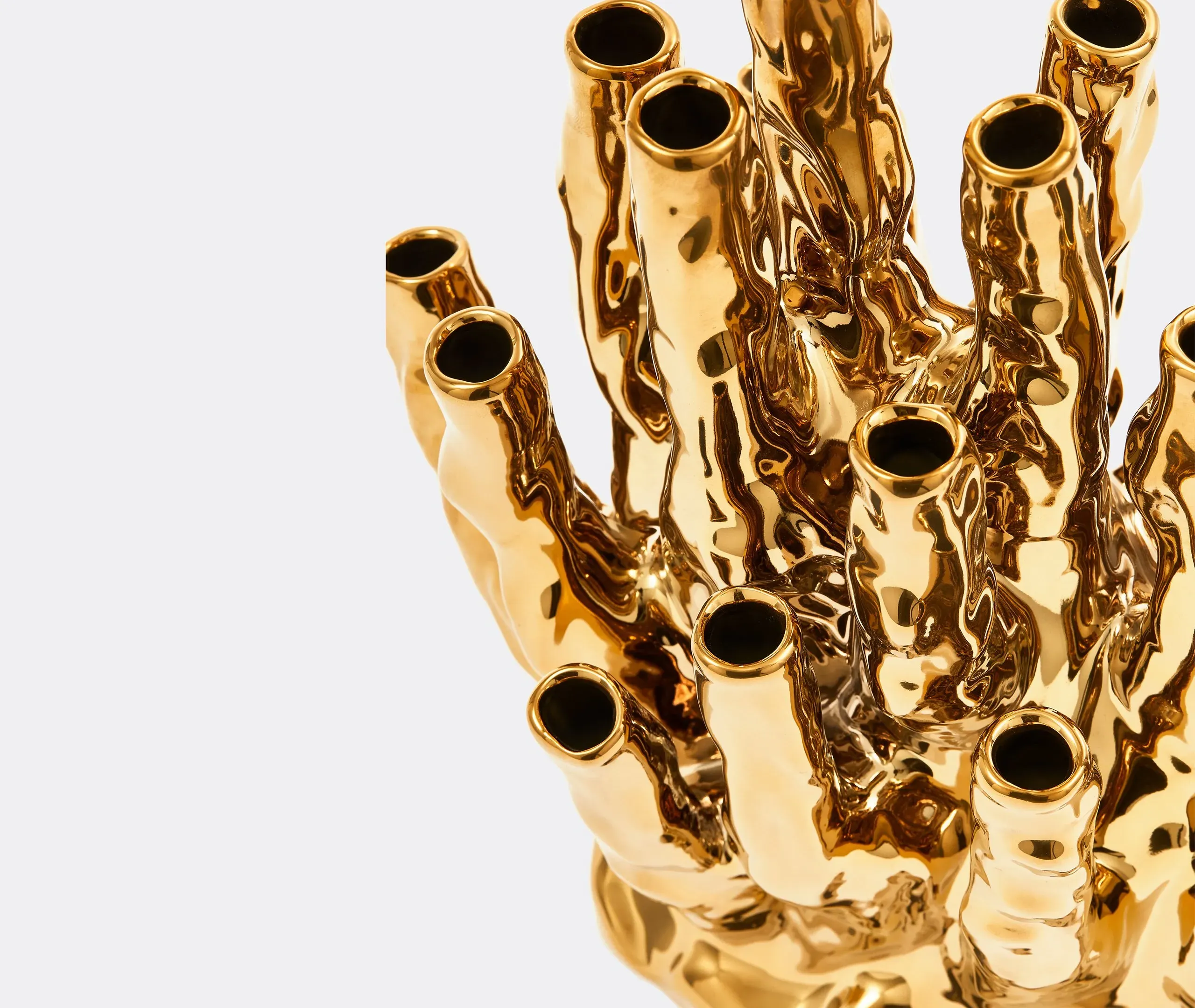 20-Branch Coral Vase - Gold, Porcelain