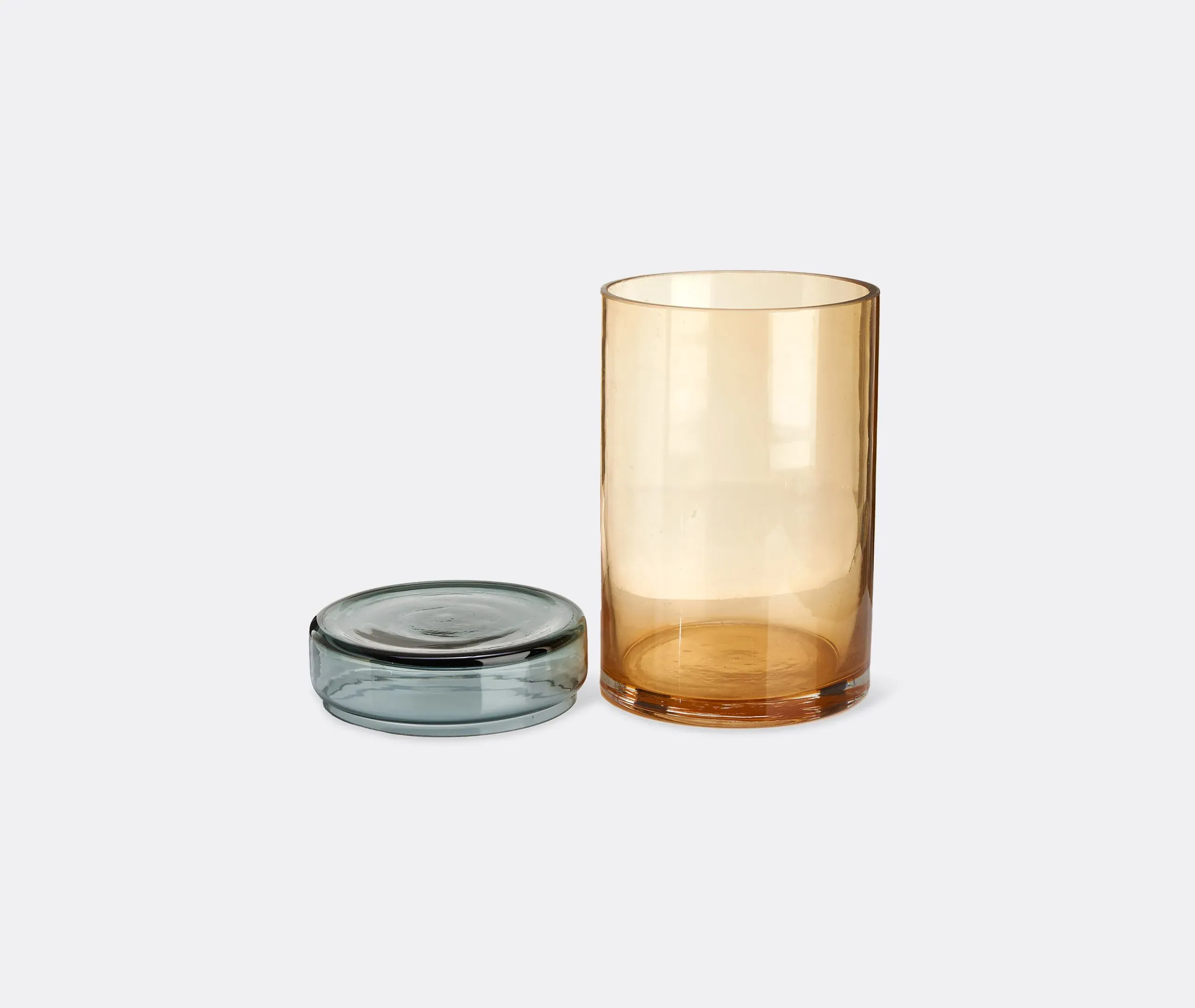 3-Piece Storage Jar Set - Cognac, Glass