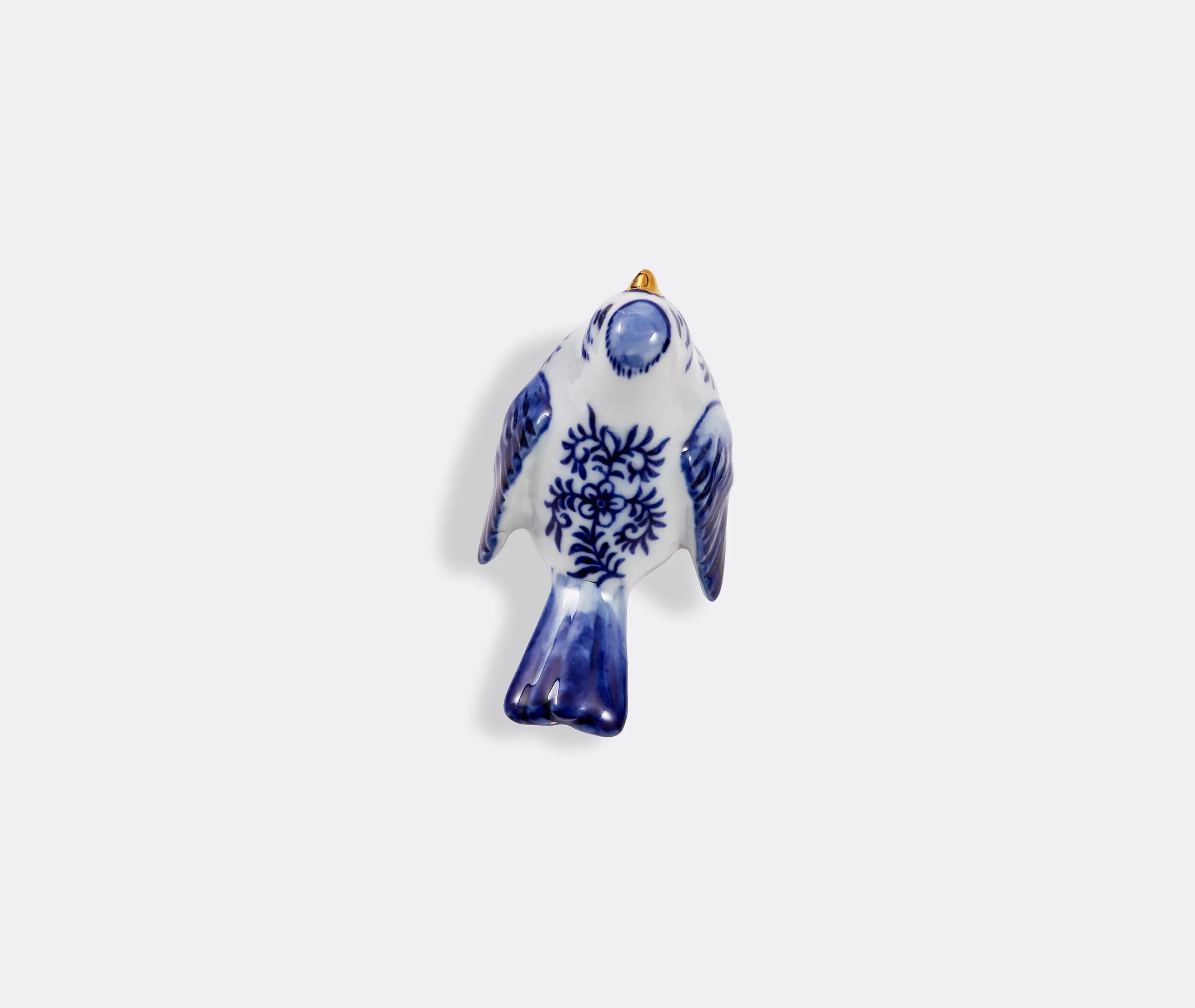 4-Piece Bird Ornament Set - Dark Blue, Porcelain