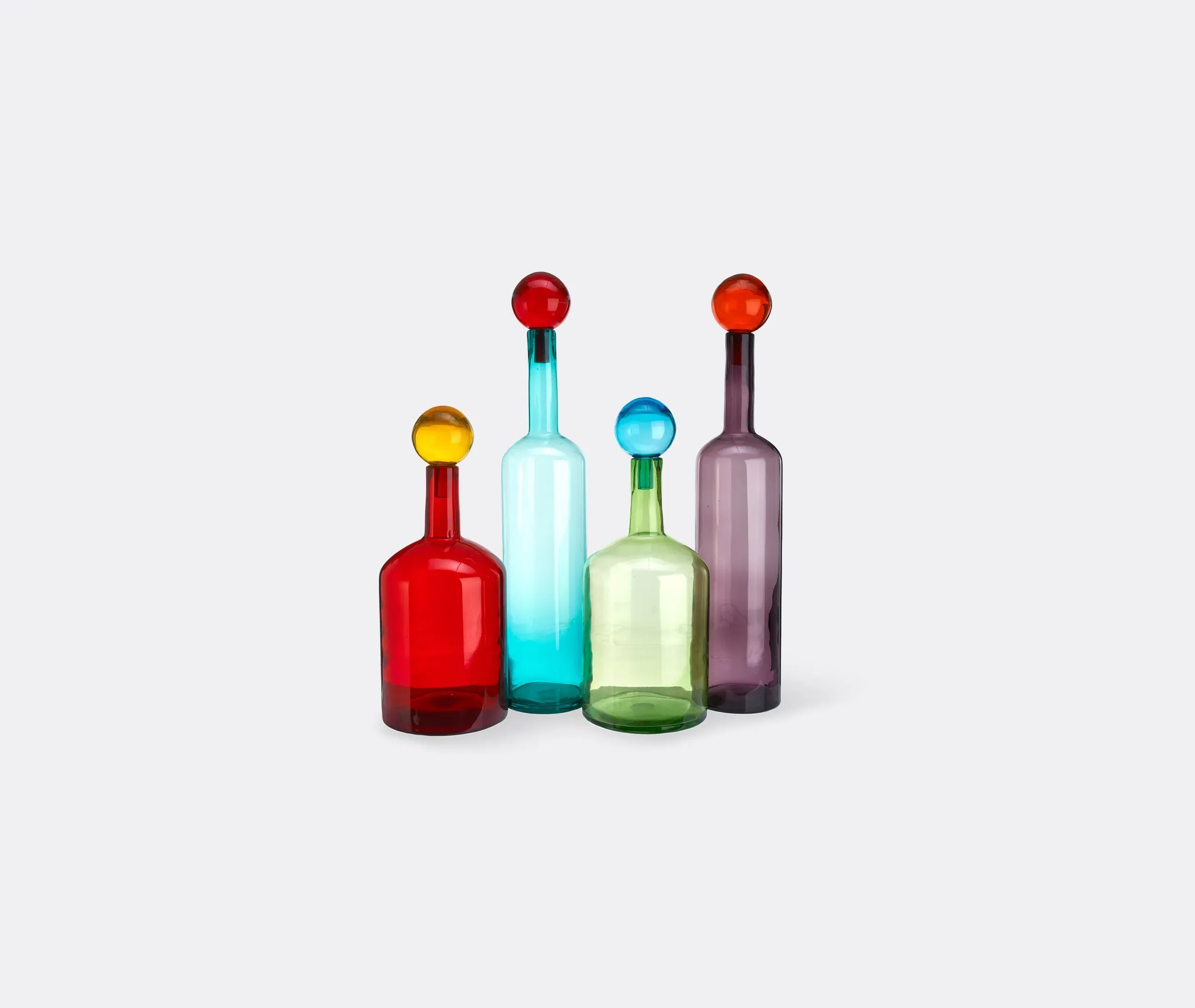 4-Piece Bottle Set XXL - Multicolor, Glass