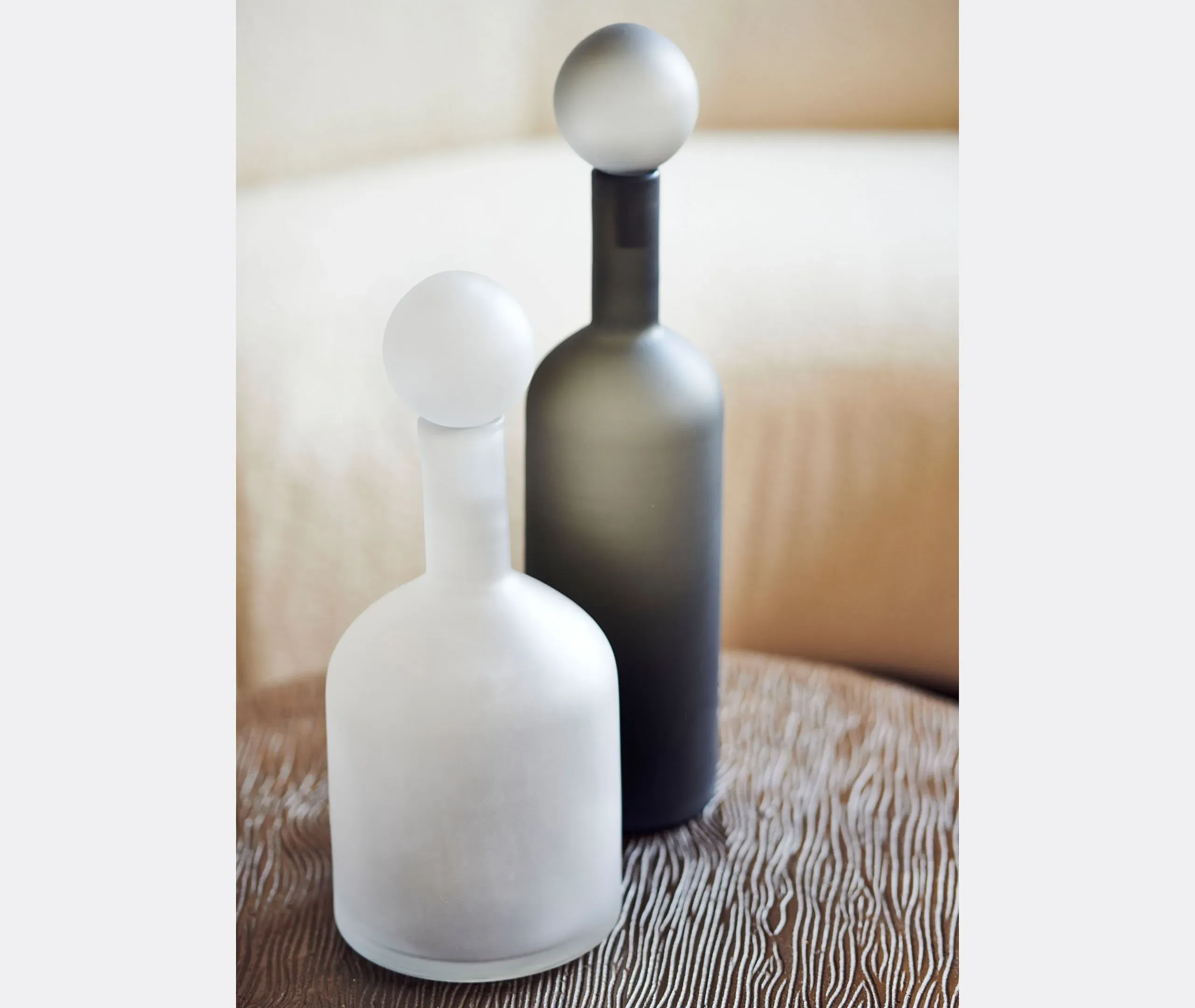 4-Piece Decorative Bottle Set - Black, Glass