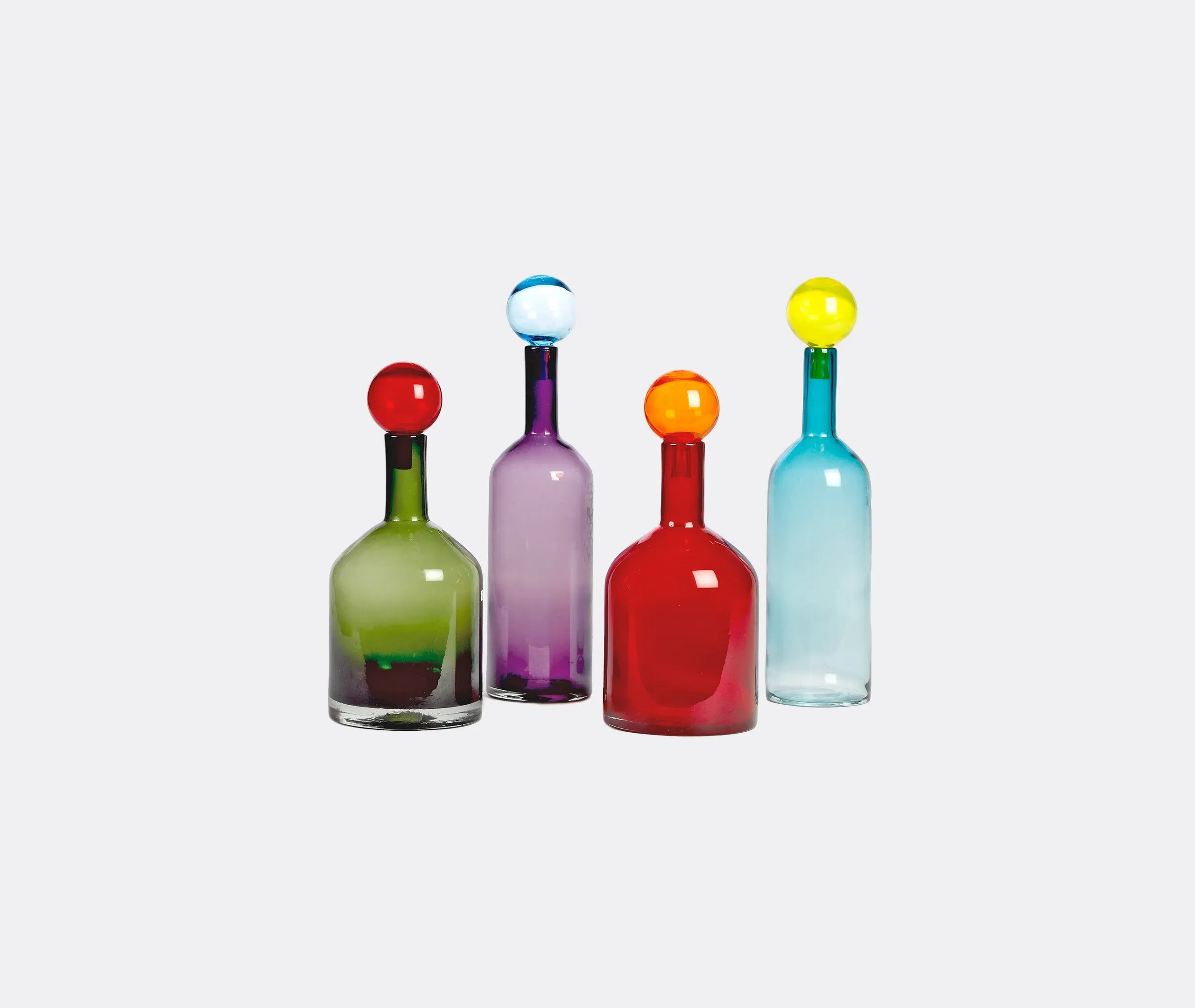 4-Piece Decorative Bottle Set - Multicolor, Glass