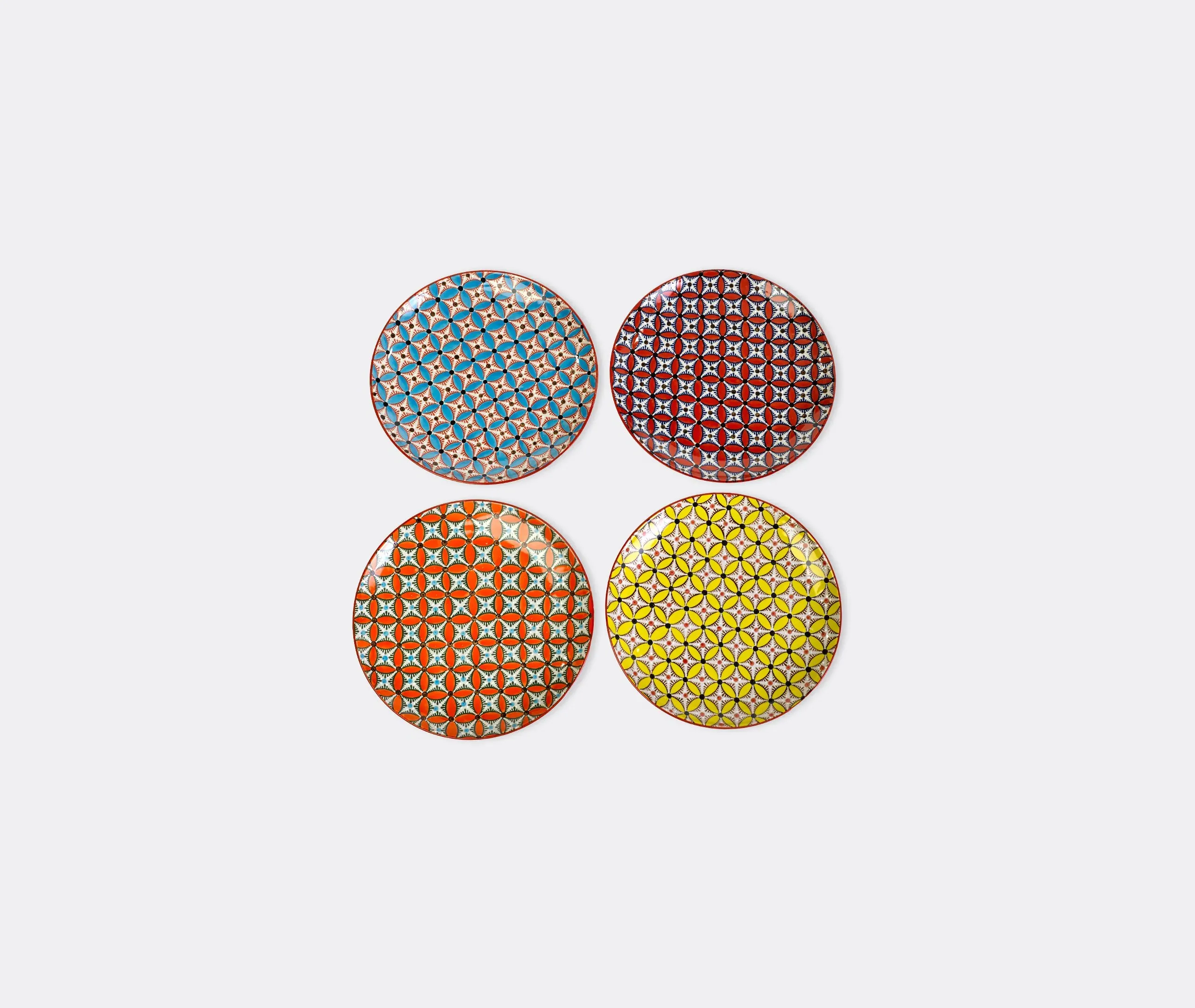 4-Piece Dinner Plate Set - Multicolor, Ceramic