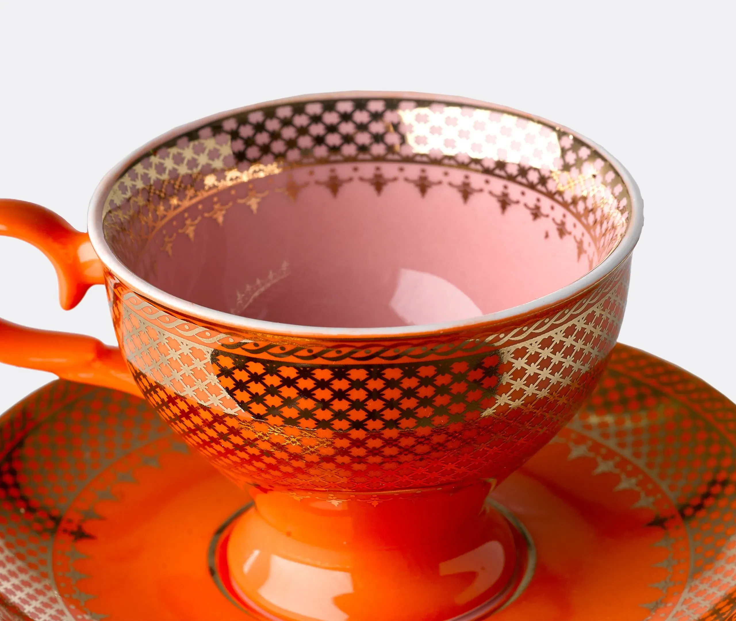 4-Piece Espresso Cup Set with Saucers - Multicolor