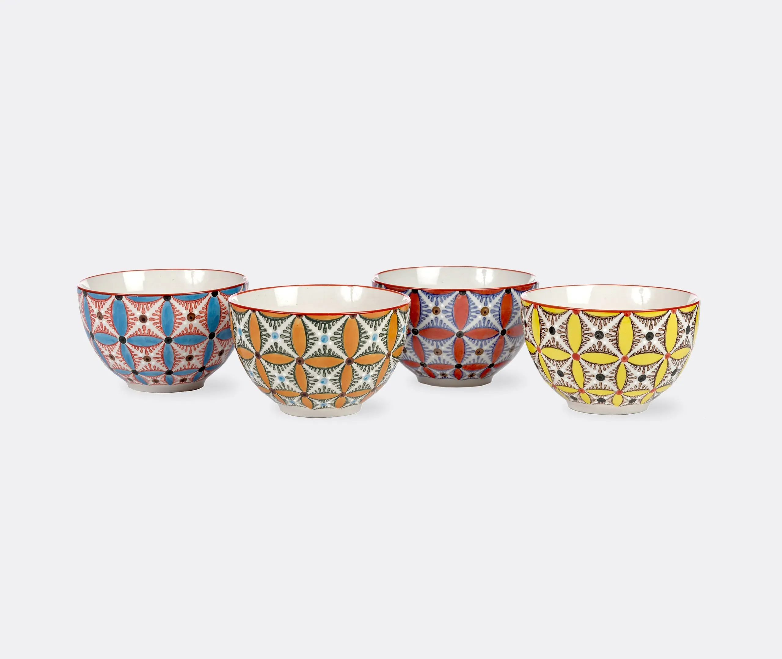 4-Piece Snack Bowl Set - Multicolor, Ceramic