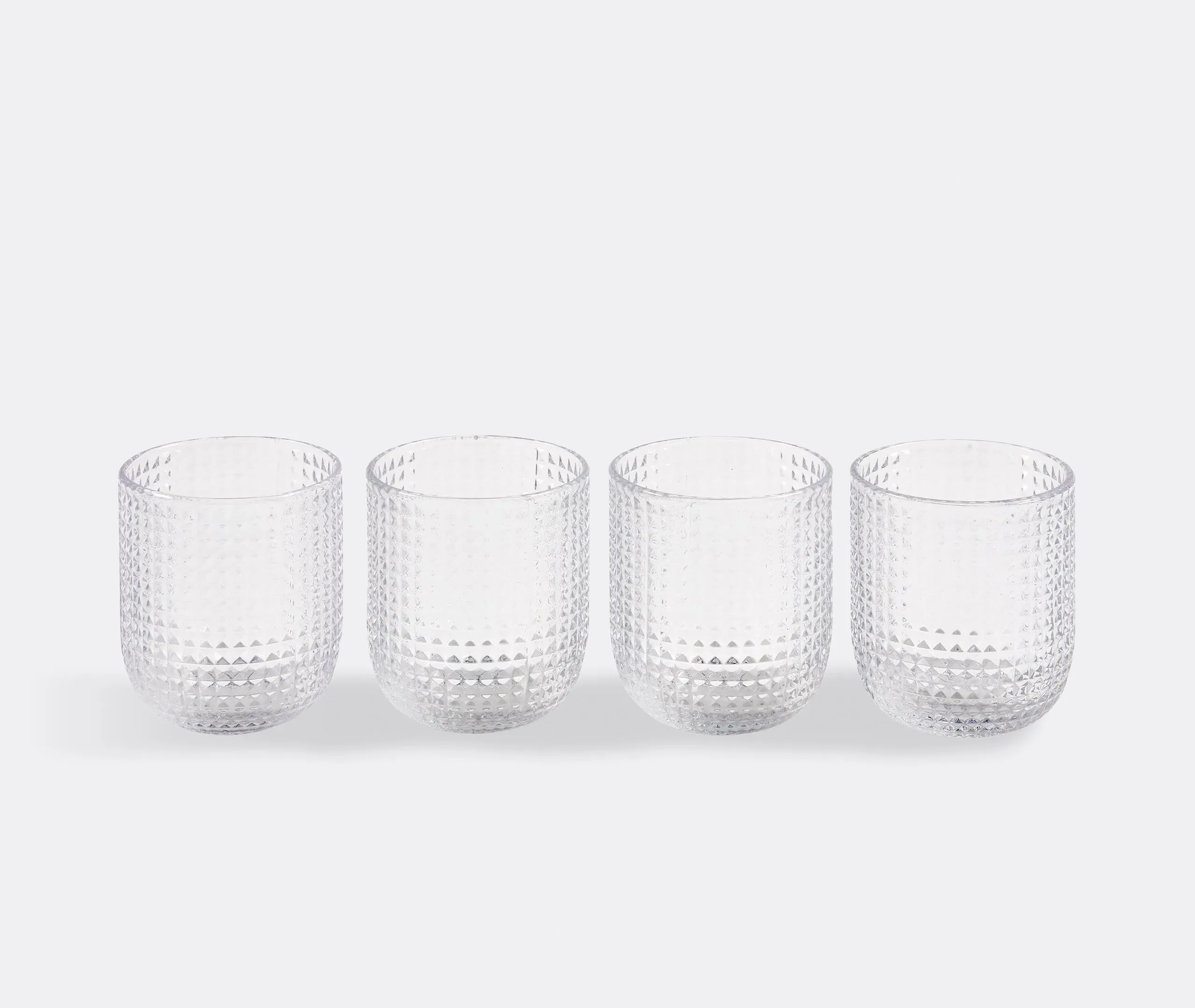 4-Piece Tumbler Set - Clear, Textured Glass image