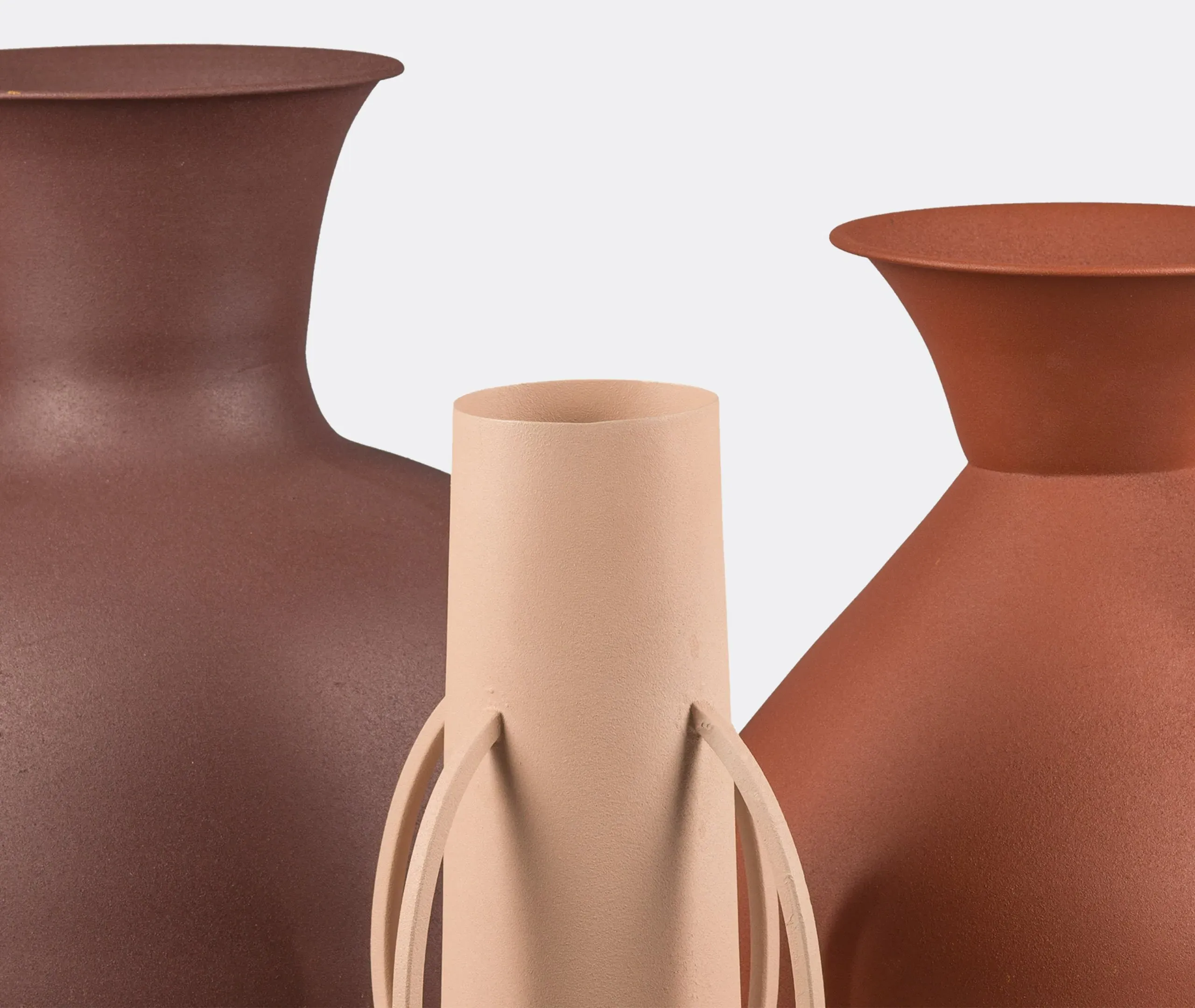 4-Piece Vase Set Roman Style - Cognac, Iron