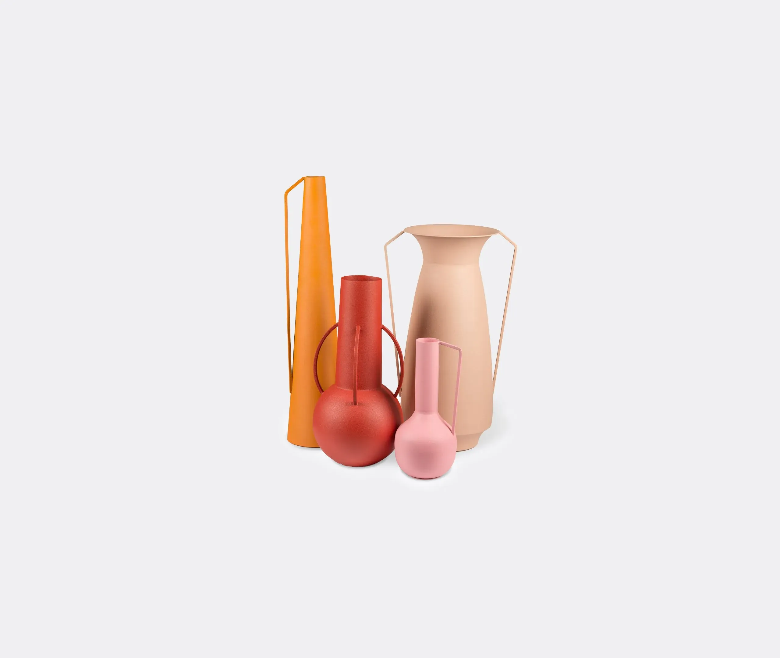 4-Piece Vase Set Roman Style - Pink, Iron